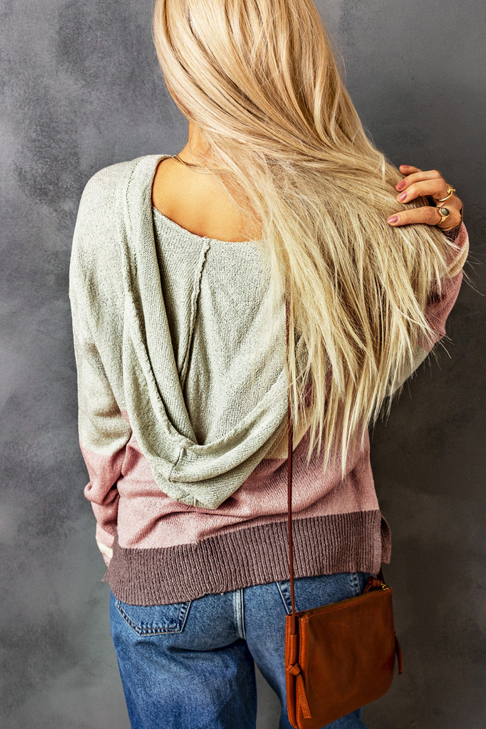 Women's Hooded Sweater Featuring Knitted Kangaroo