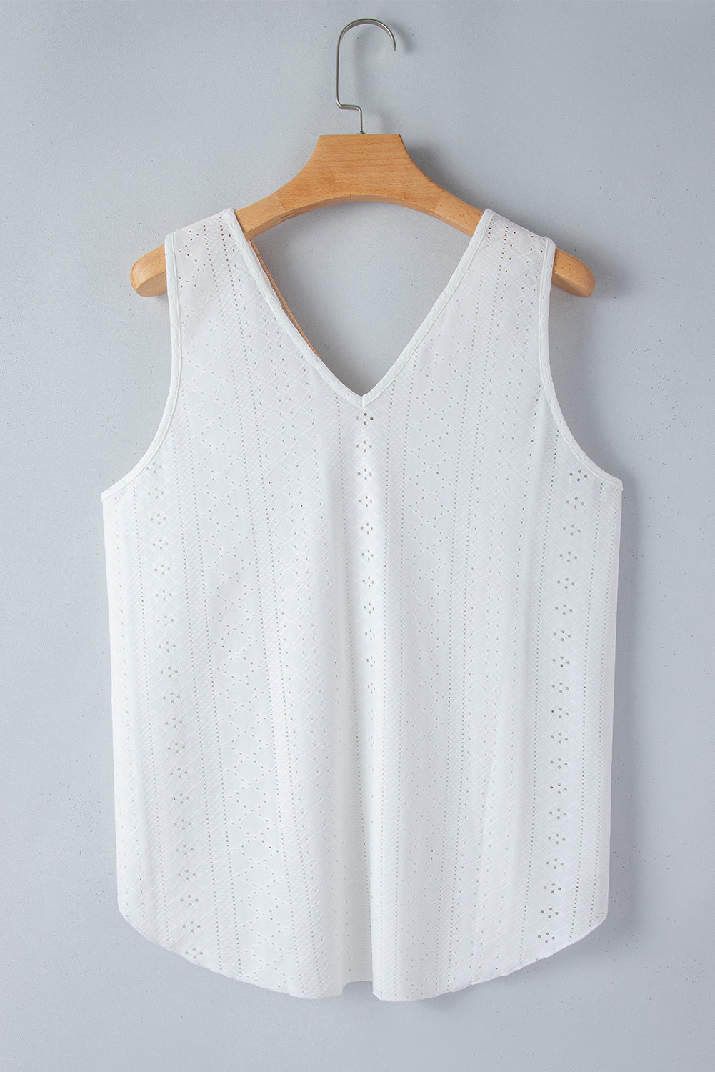 Women's Tank Top Featuring Lace-Trimmed Plus Size V Neck