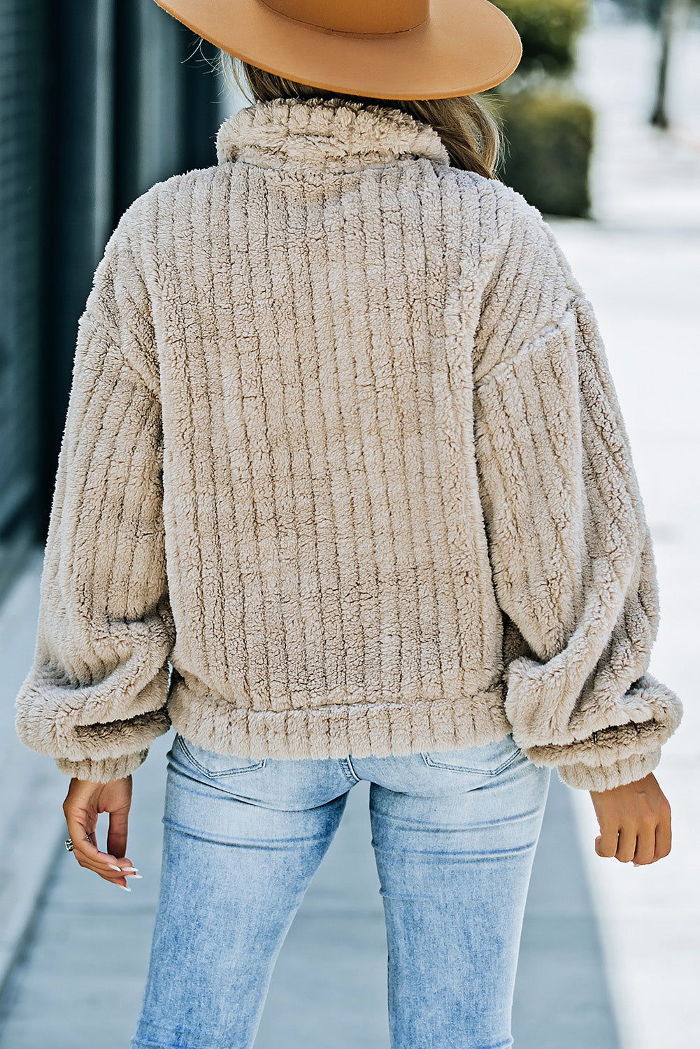 Women's Button Plush Fleece Jacket