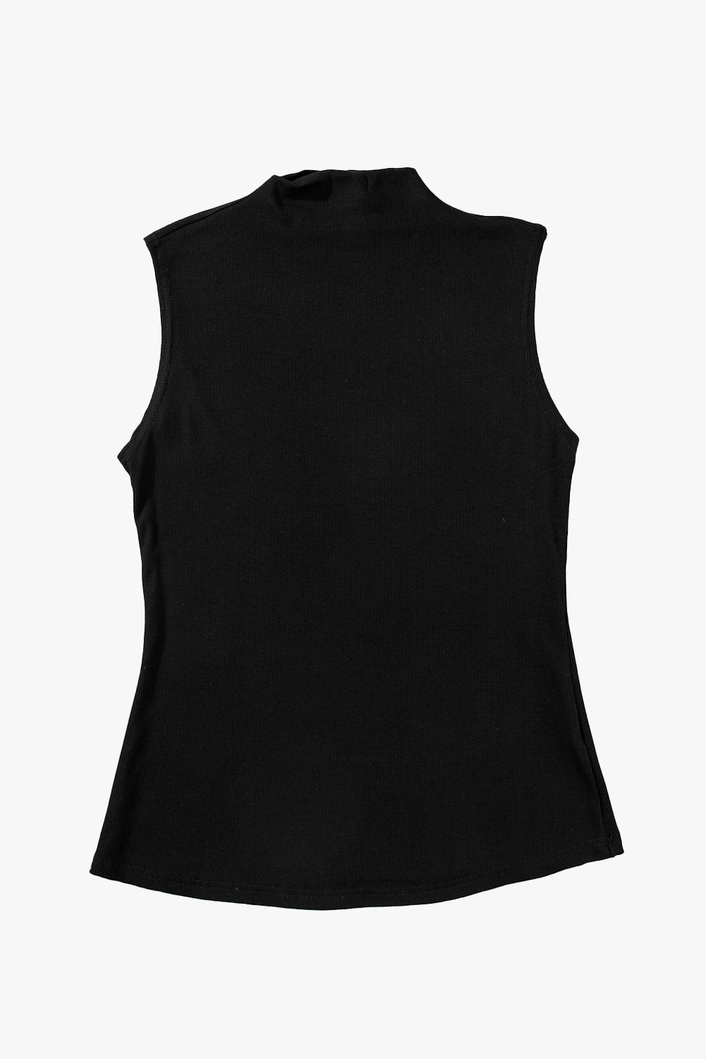 Women's Tank Top with Solid Mock Neck