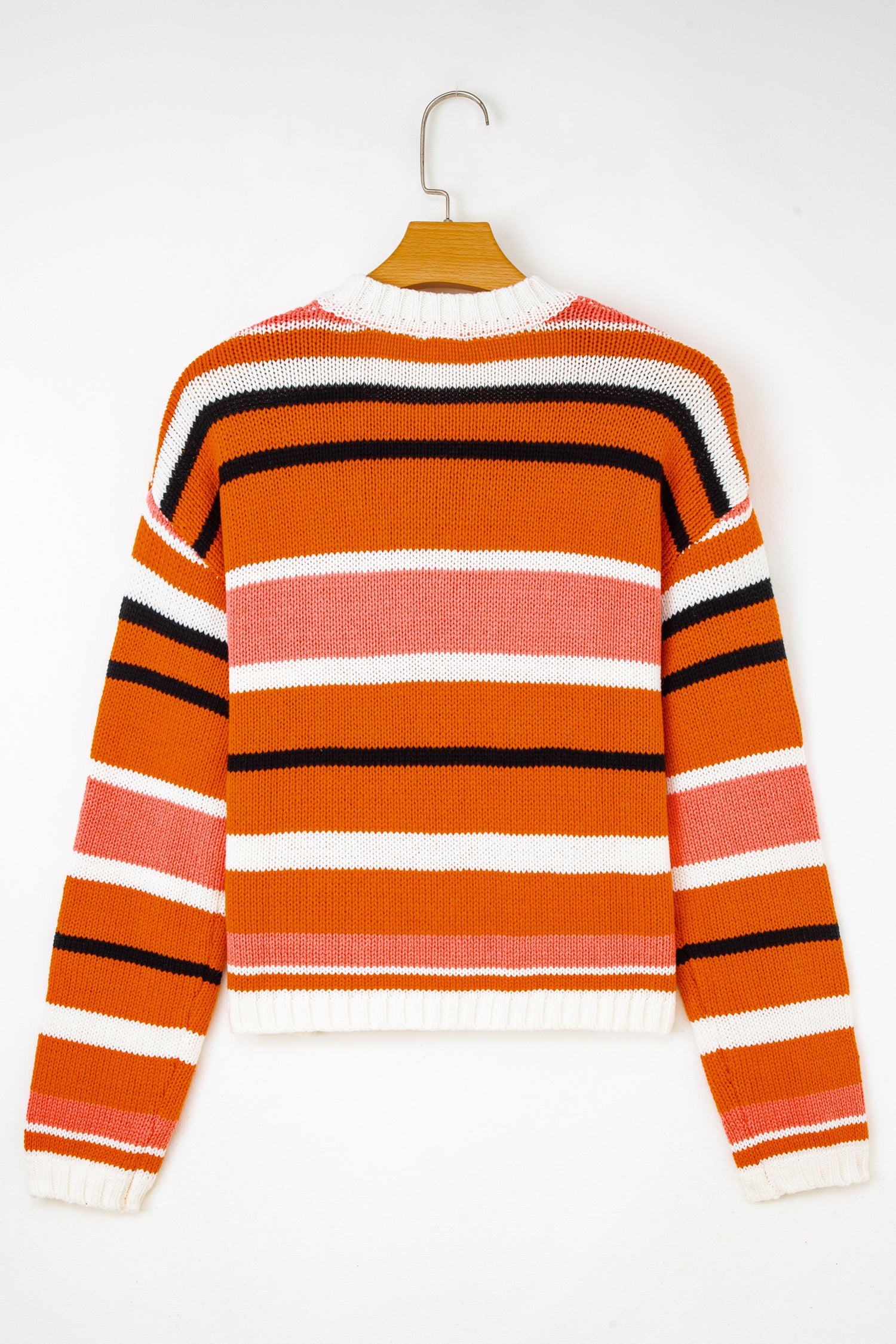 Drop-Shoulder Cropped Pullover Knit Top