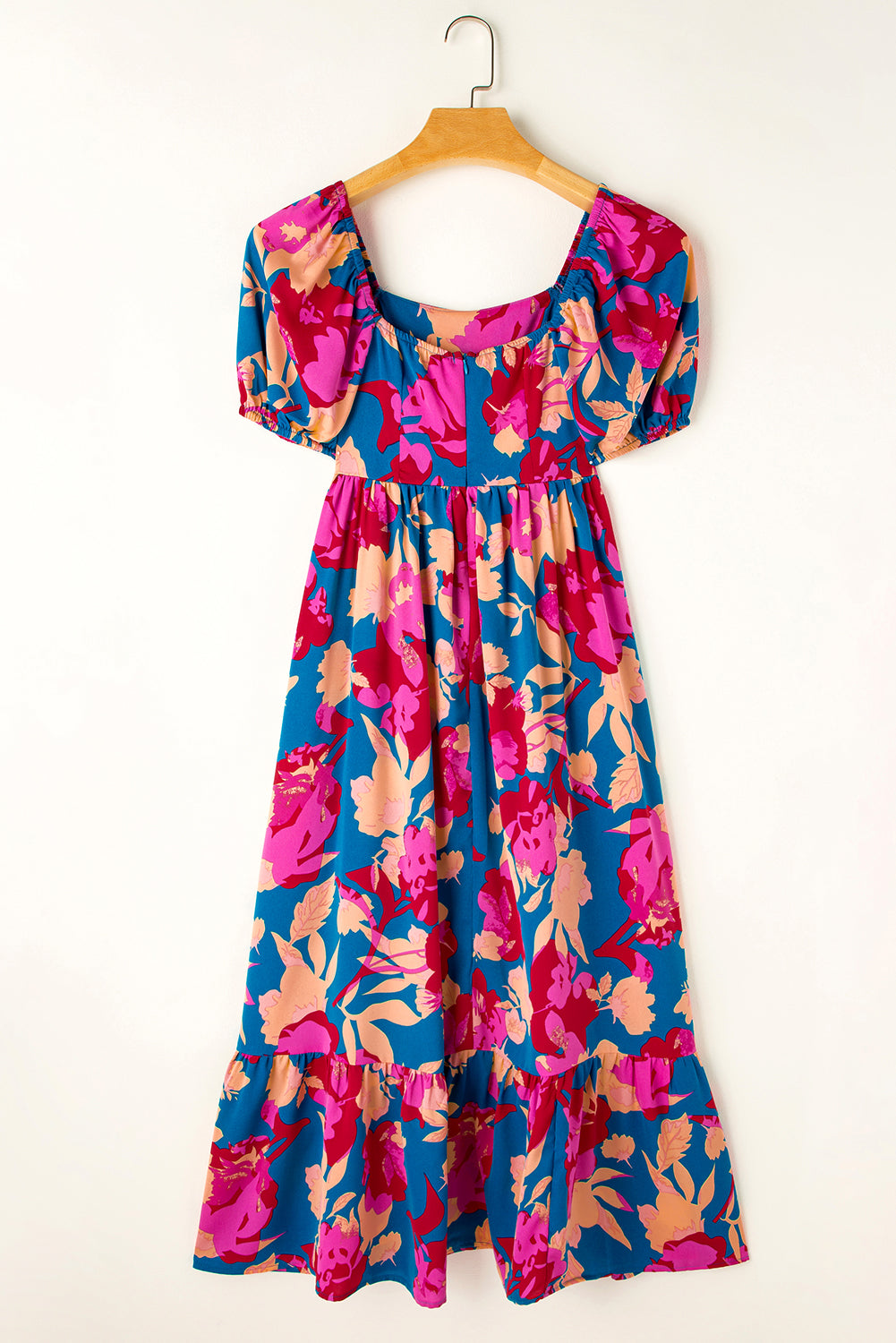 Women's Dresses with Square Neck Bubble Sleeve