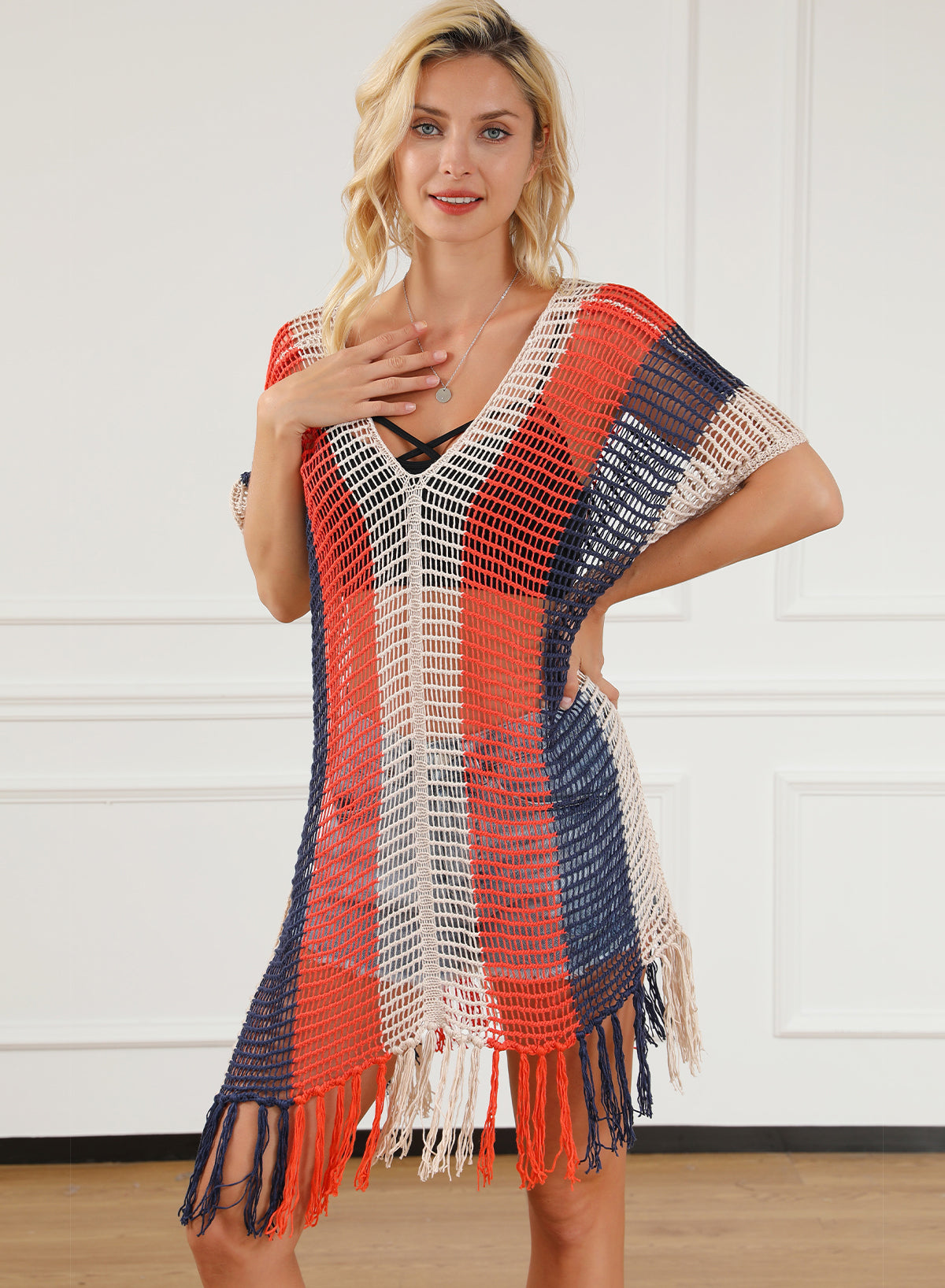 Women's Beach Cover Tassel Crochet Up