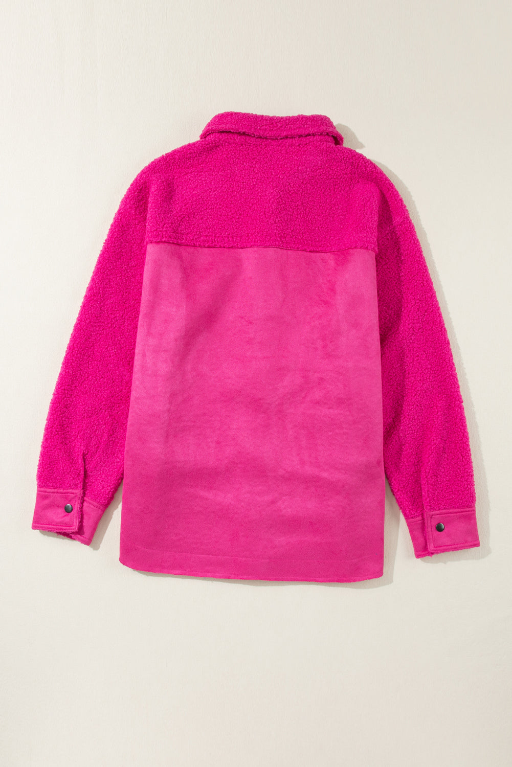 Women's Shacket Featuring Button Faux Suede