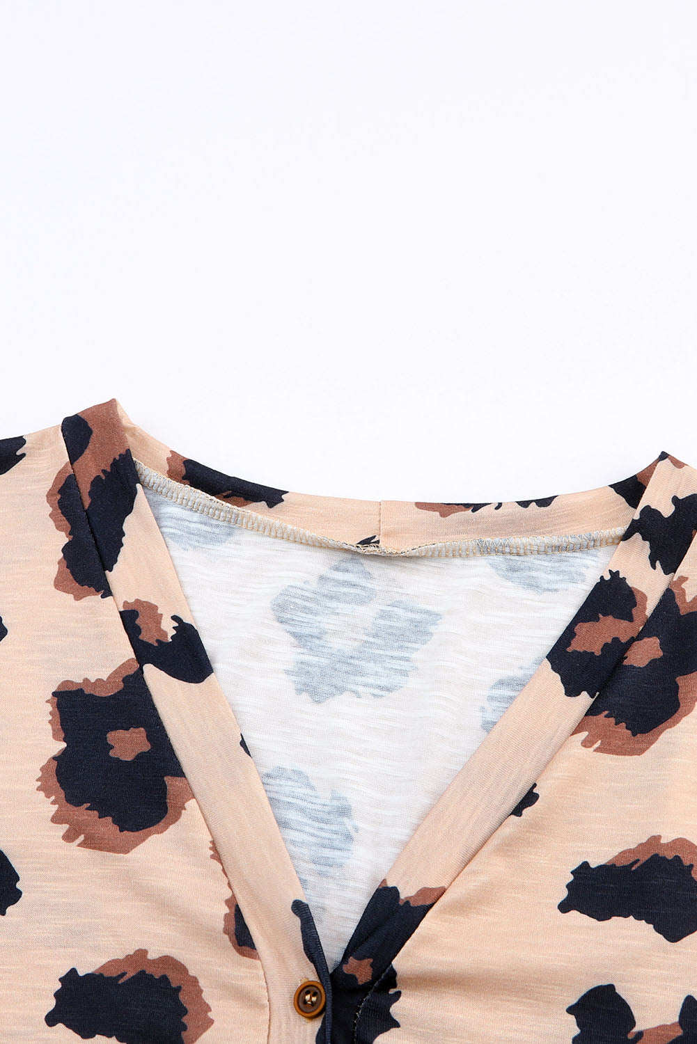 Women's Cardigan with Open Front Leopard-Print Printed