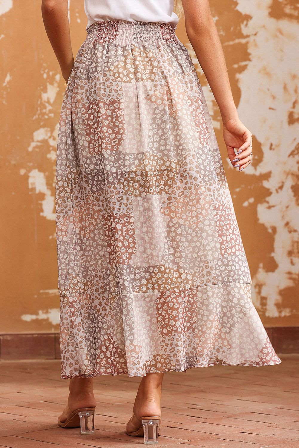 Women's Skirt with Flower Waist Slit Maxi Bohemian