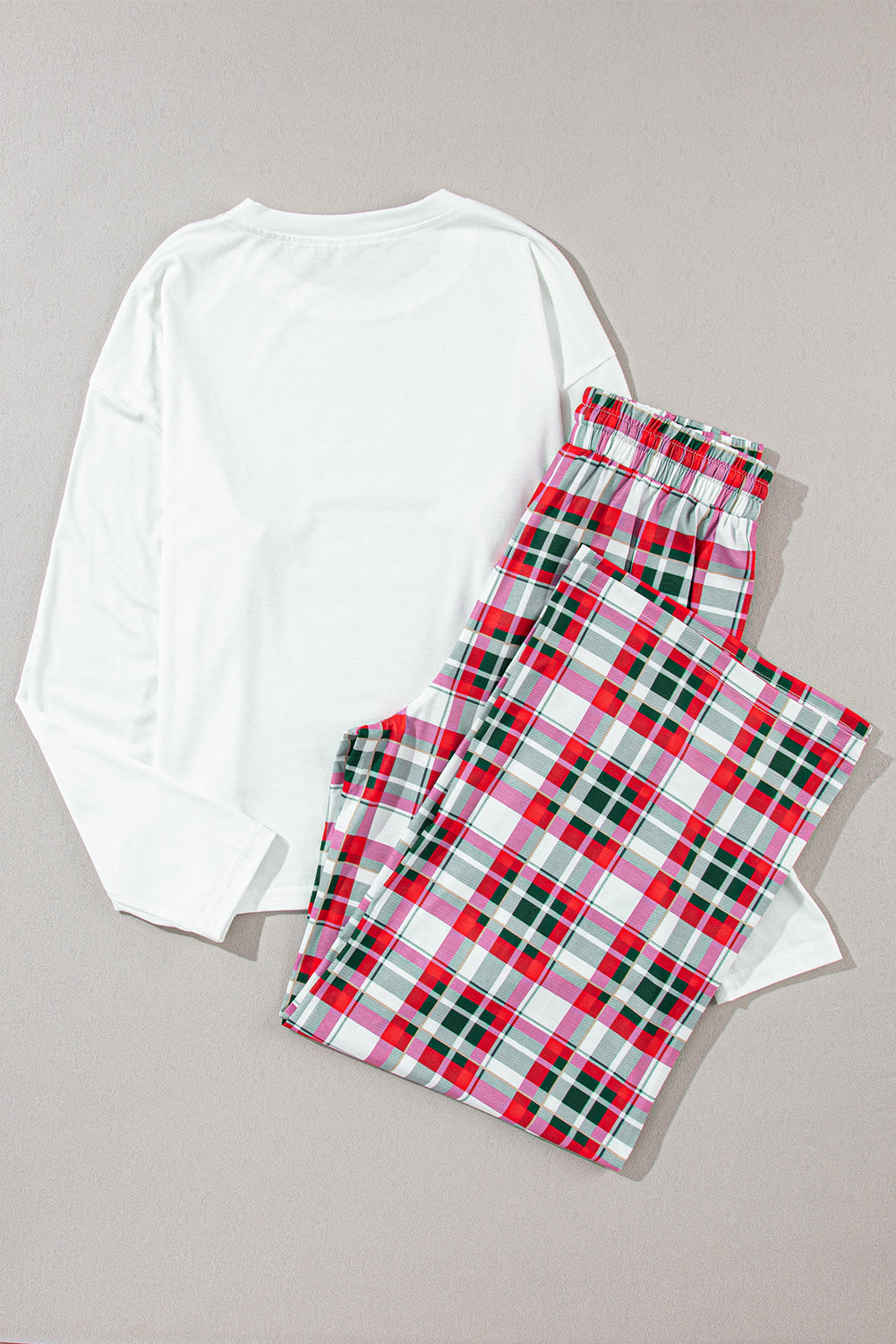 Merry Print Christmas Plaid 2-Piece Lounge Set