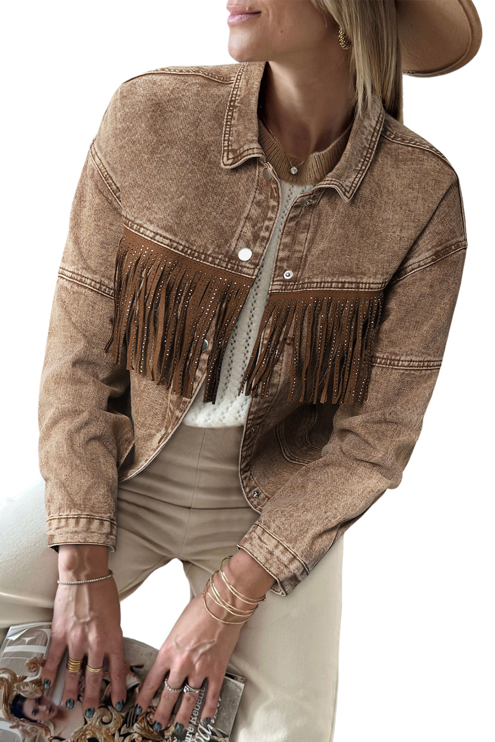 Women's Fringed Cowgirl Denim Jacket