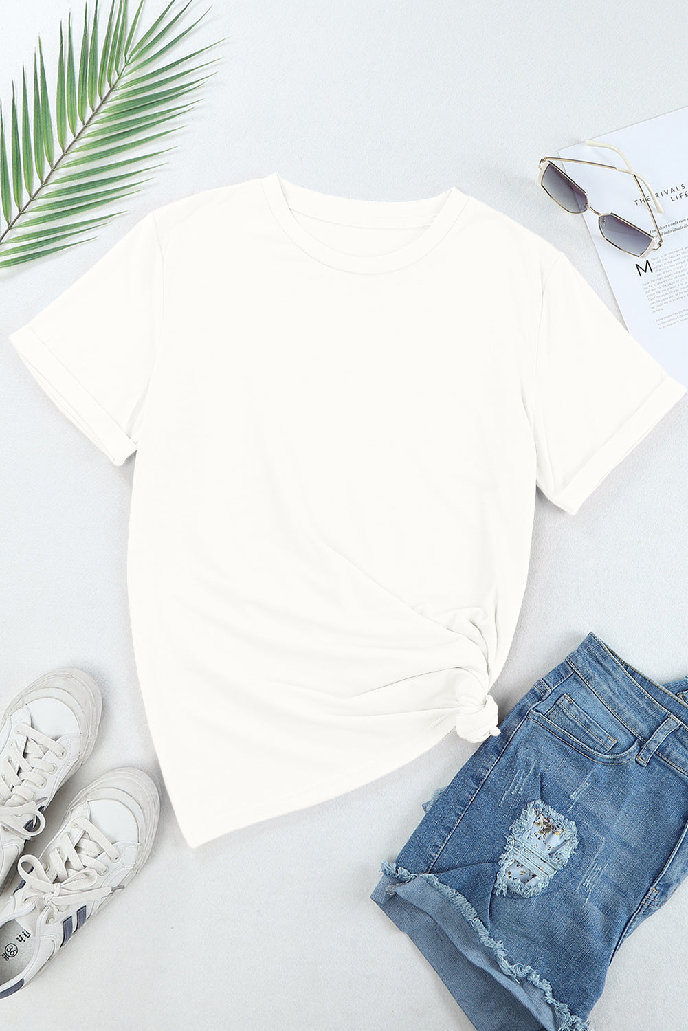 Tee for Women Everyday Plain Crew Neck