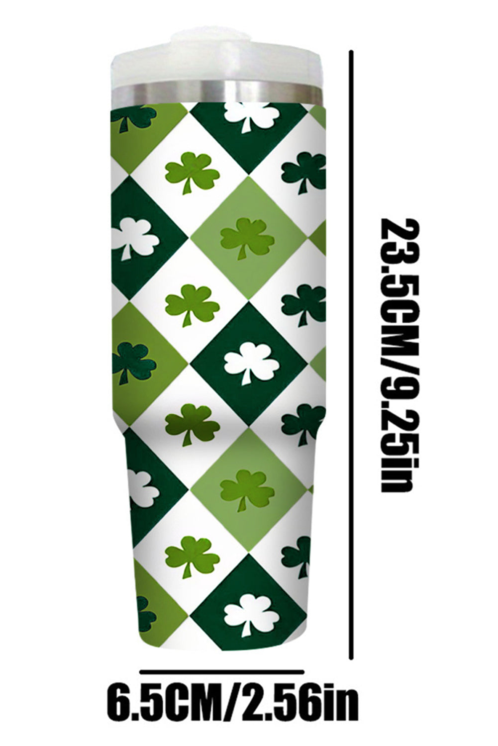 Print Clover Checkered Straw Large Tumbler without Handle 40oz
