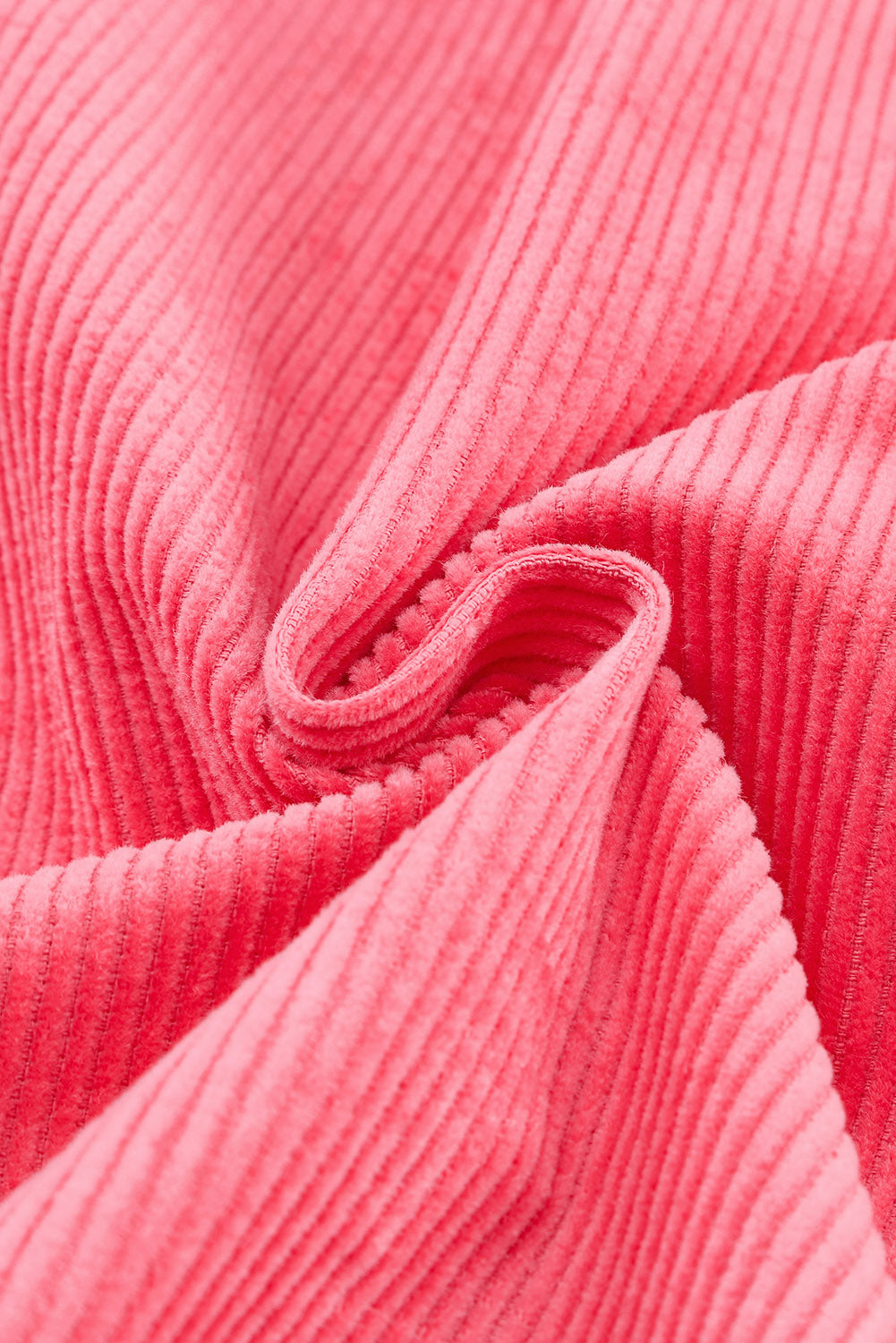 Women's Jacket with Flap Pocket Pink Cord Button-Front