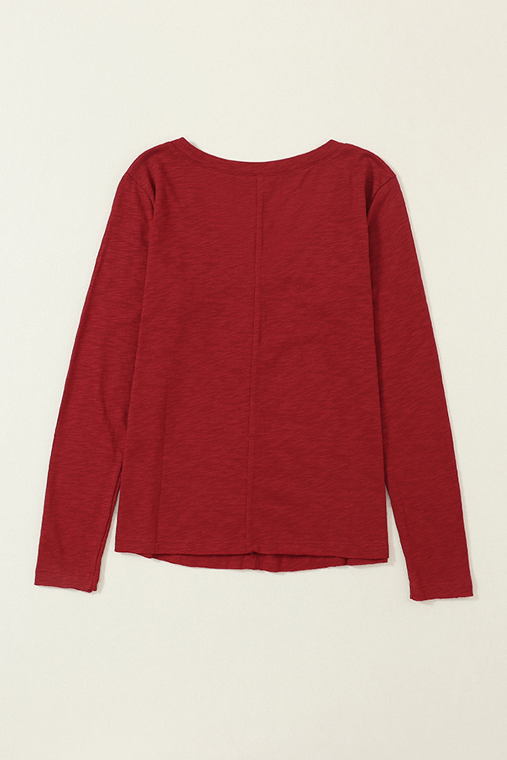 Women's V Neck Center Seam Long-Sleeve Tee