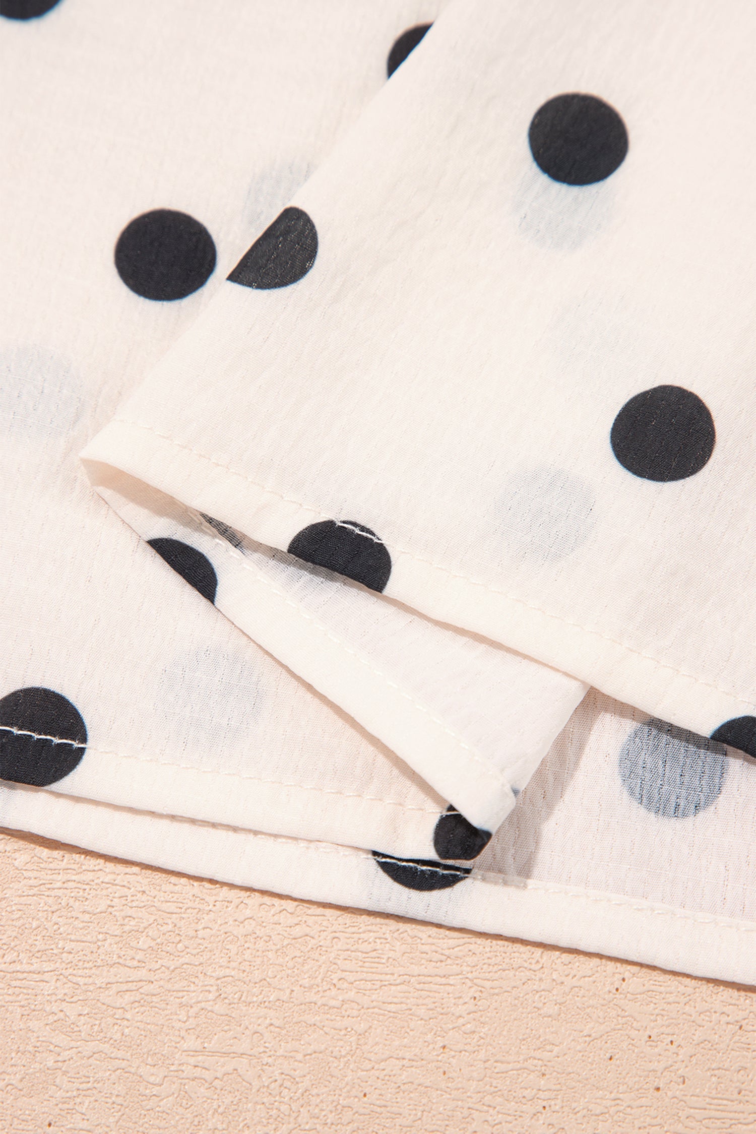 Polka-Dot Maxi Ruffled Slit Skirt in White