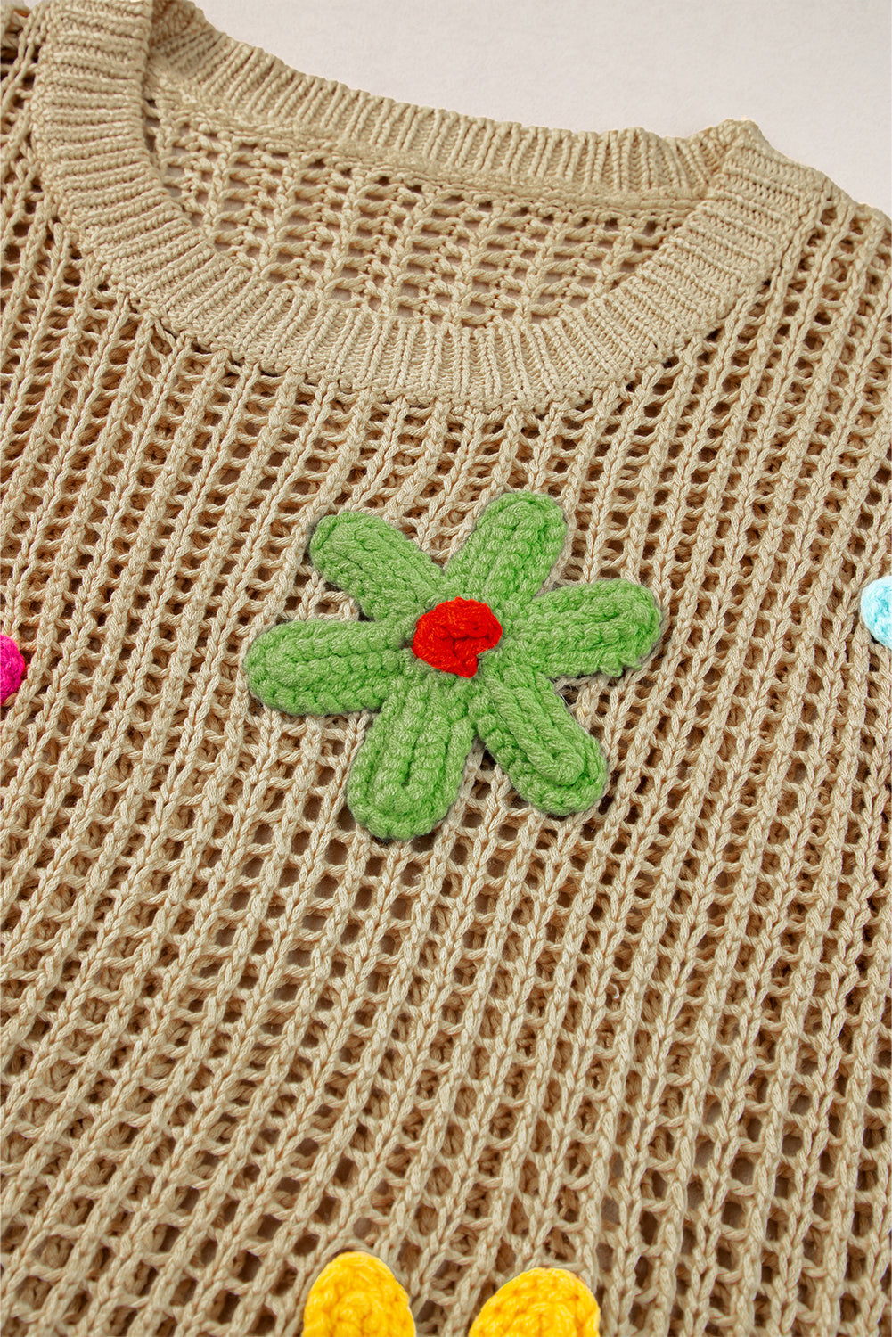 Crochet Flower Hollow-out Sweater