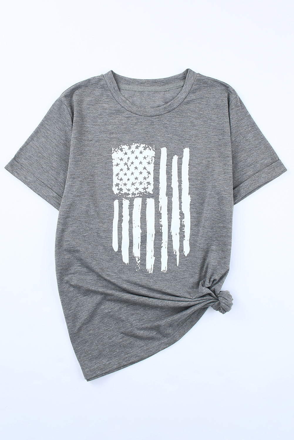 T-shirt for Women Crew Neck America Flag Print