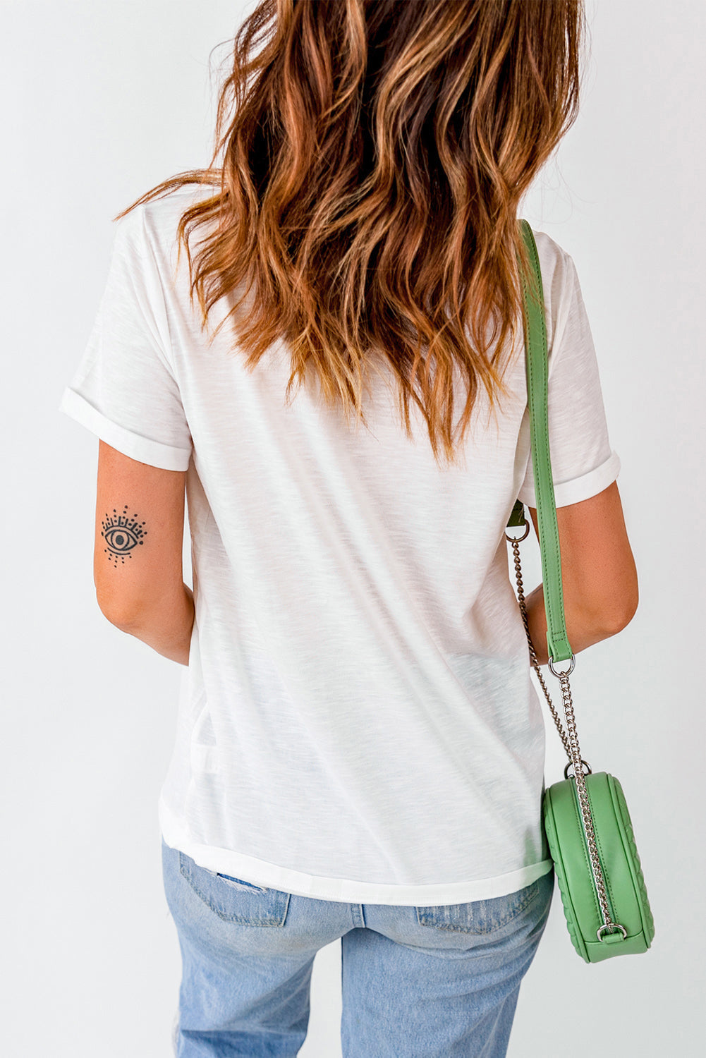 Women's T Shirt Featuring He Is Risen Floral-Print Print Round Neck