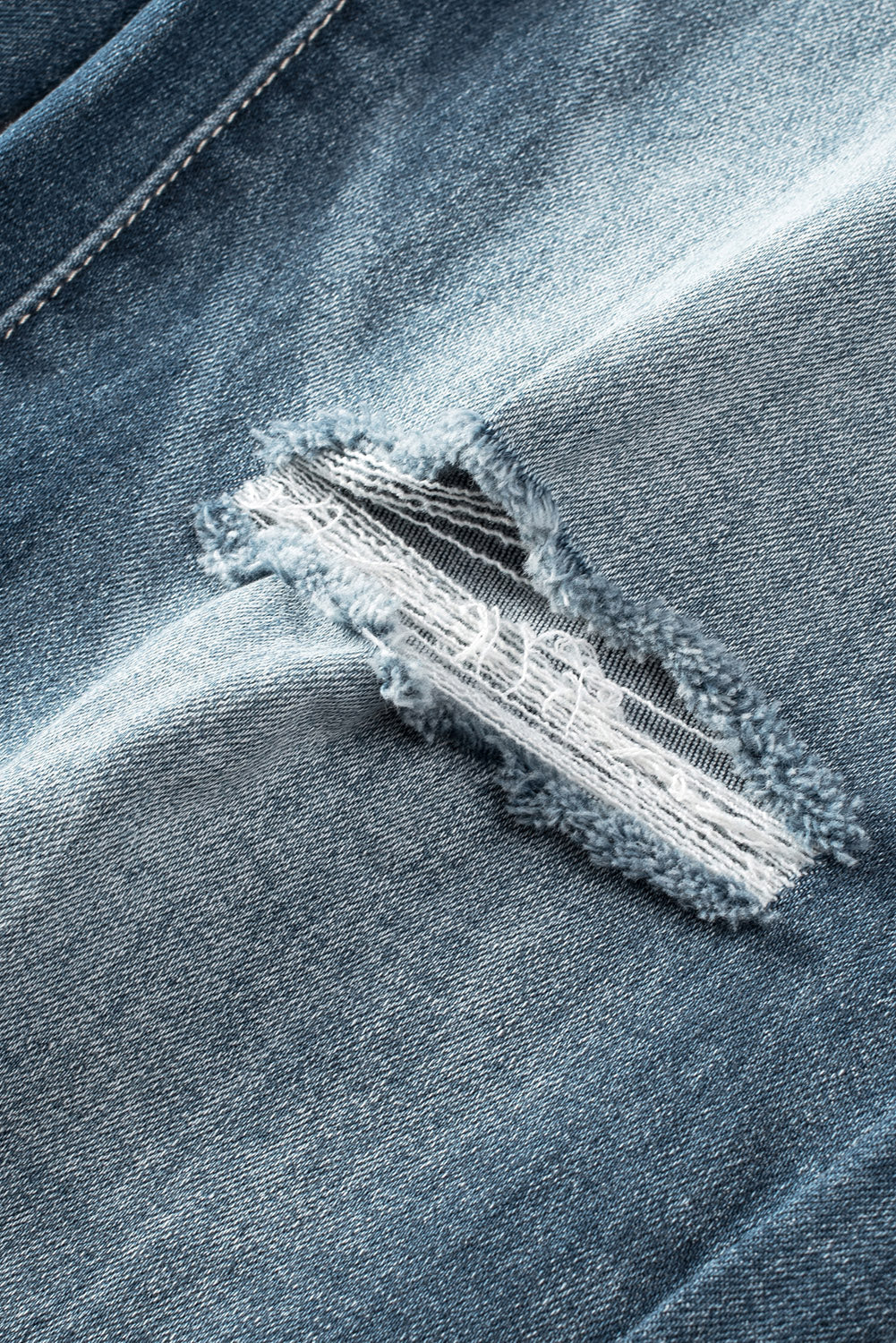Women's Jeans Featuring Distressed Ripped Slim-Fit