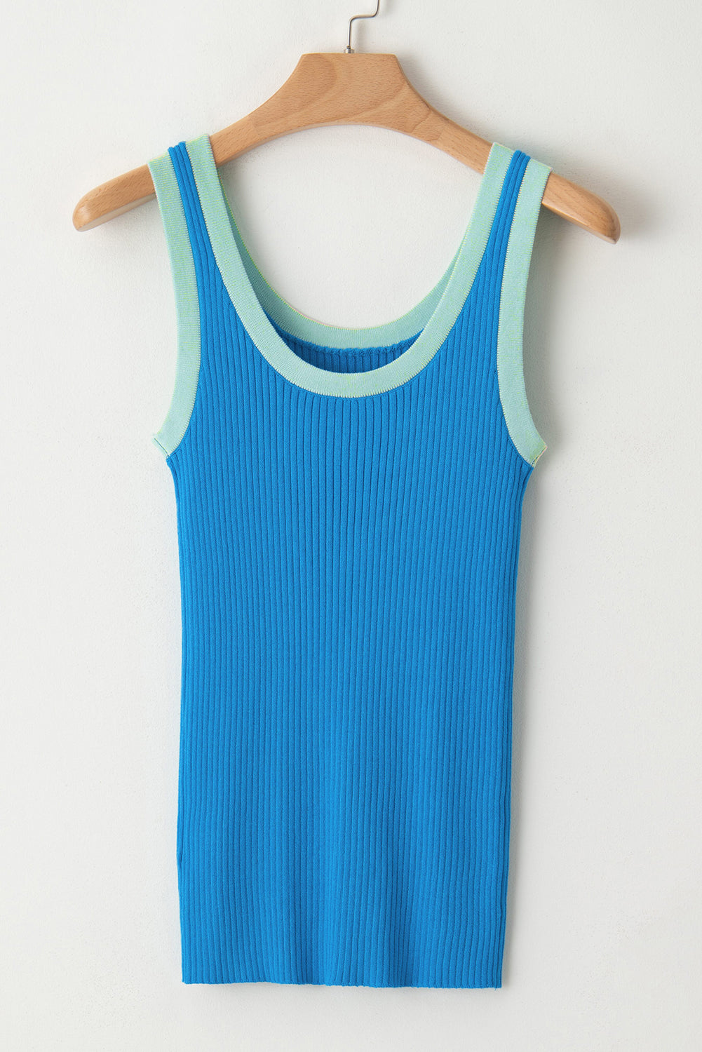 Women's U Neck Edge Rib-Knitted Knitted Tank Top