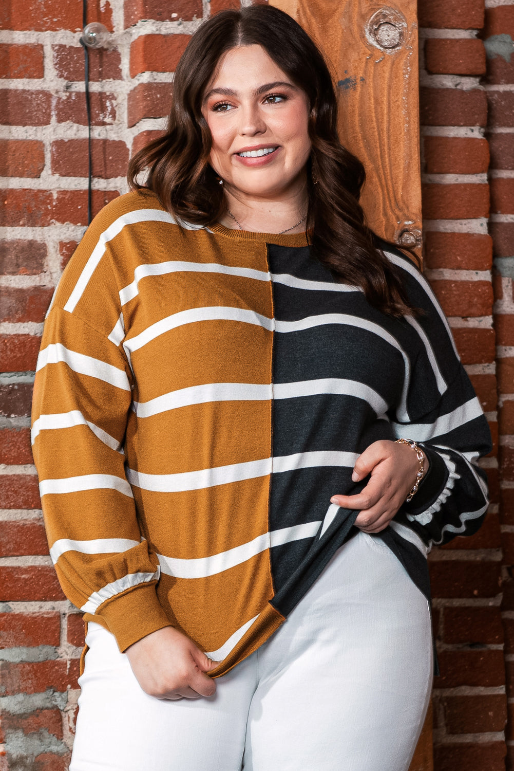 Top for Women Striped Loose Plus Size