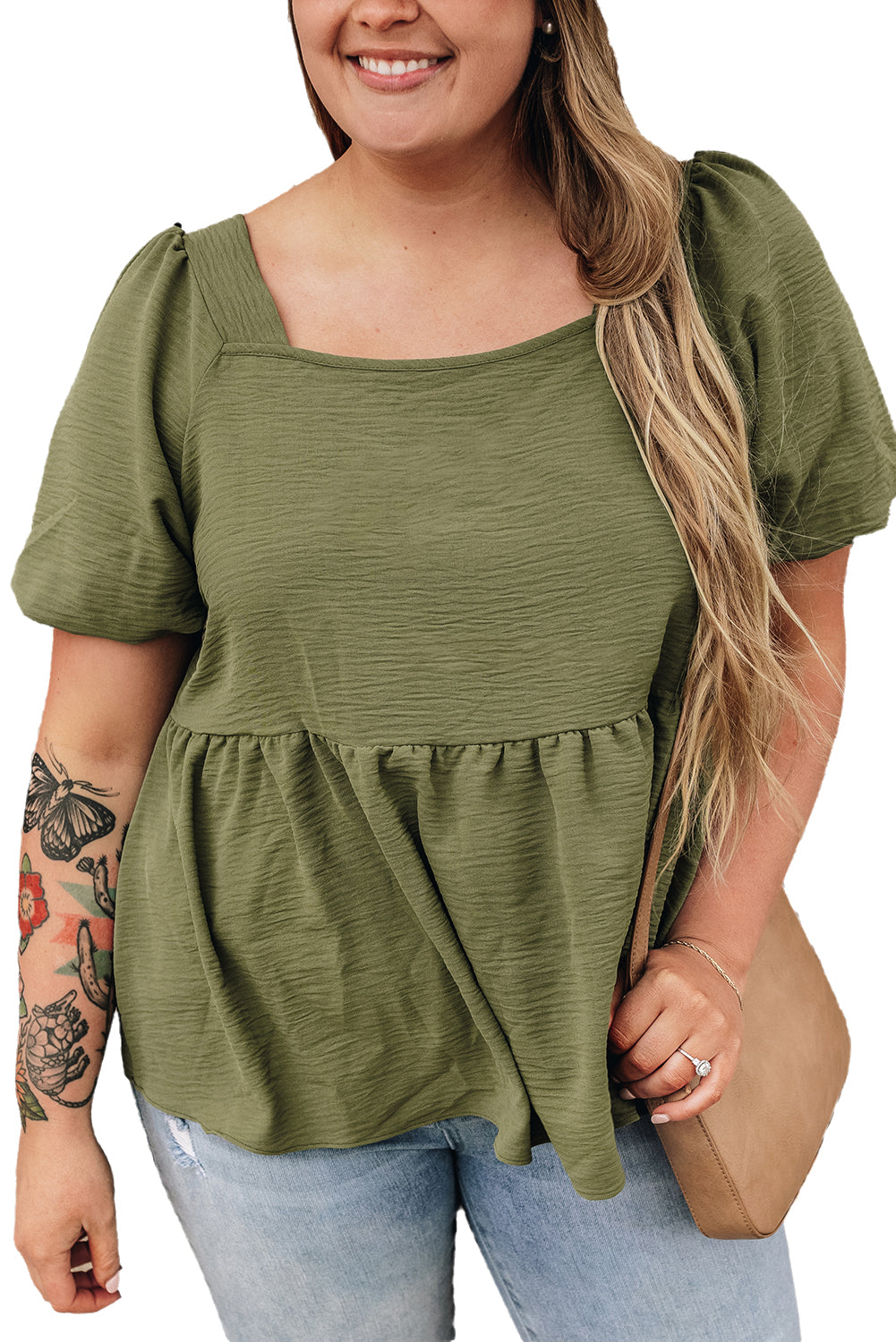 Women's Babydoll Top with Solid Plus