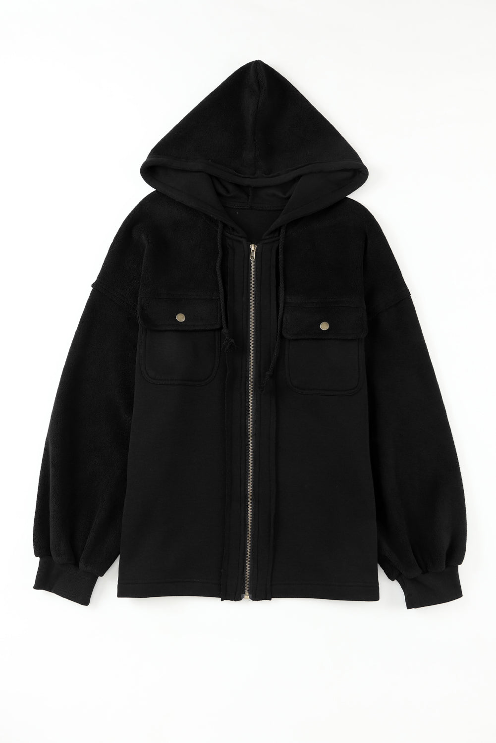 Jacket for Women Zip Up Drawcord Hood