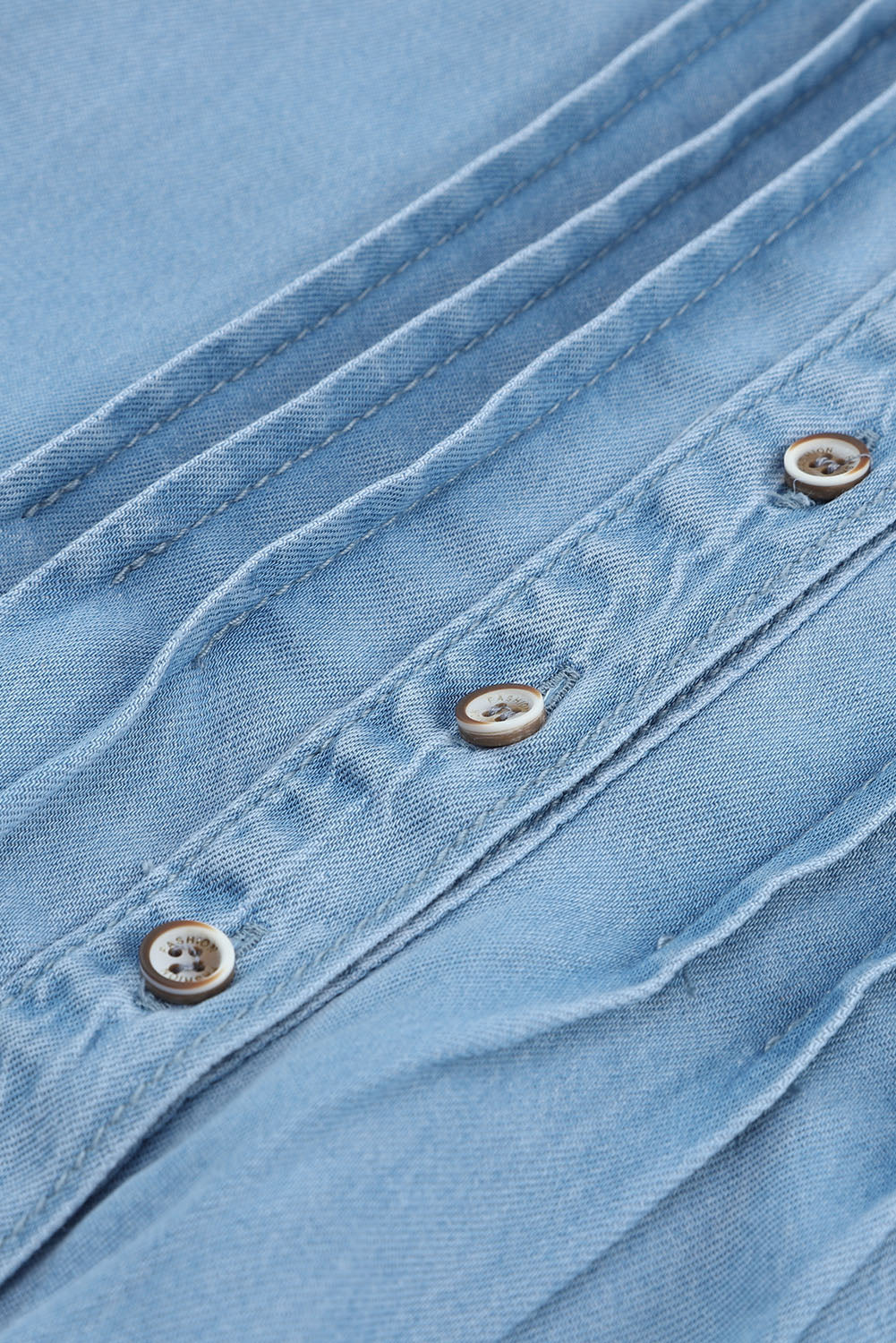 Women's Tank Top Featuring Buttons Denim Pleat-Detail