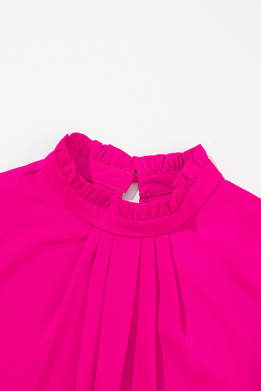 Women's Top Featuring Pleat-Detail Frill-Trimmed Trim Sleeveless