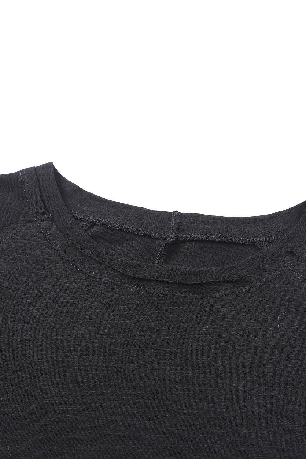 Top for Women Solid Crew Neck Long-Sleeve