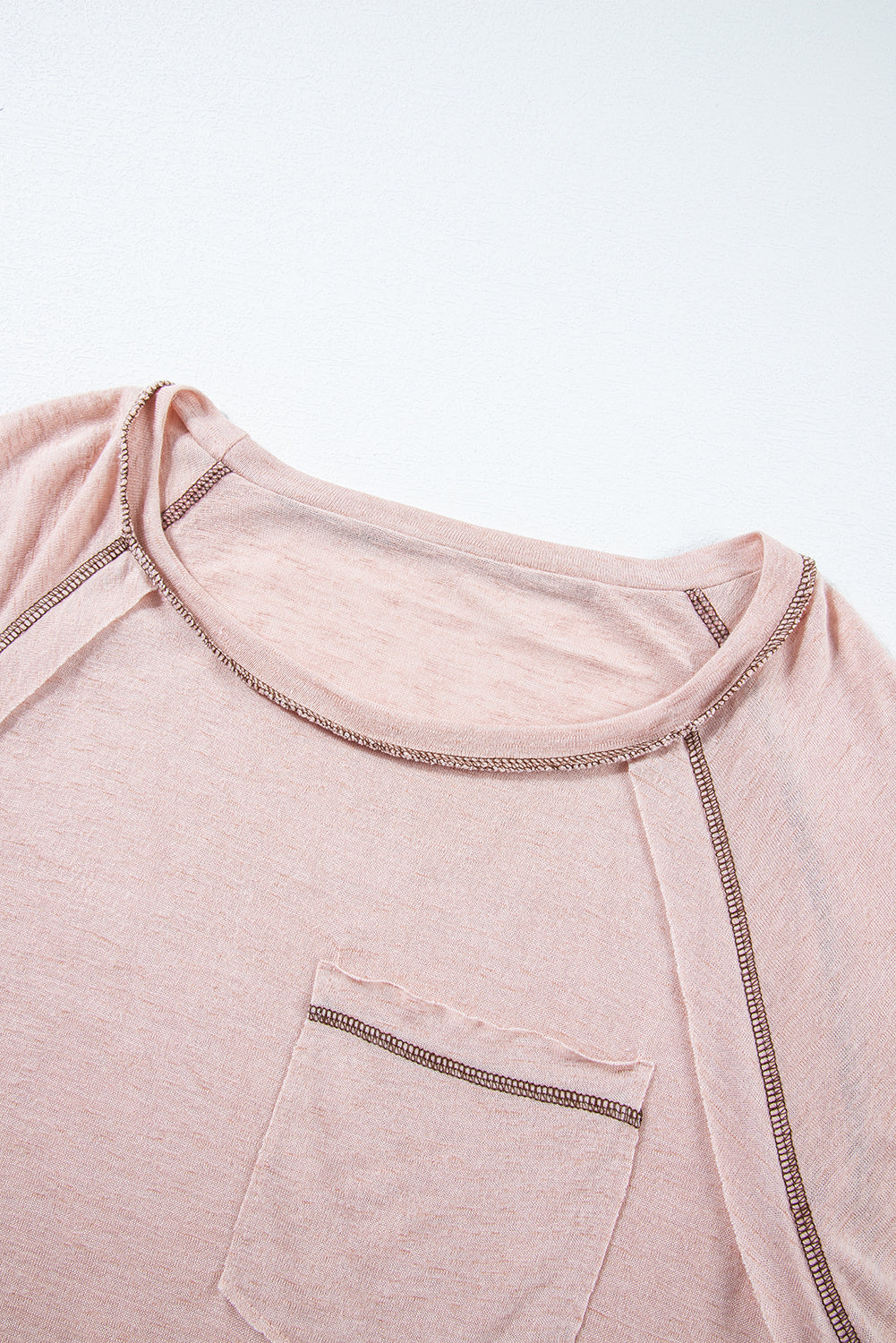 Women's T-shirt with Loose Exposed Seam Detail