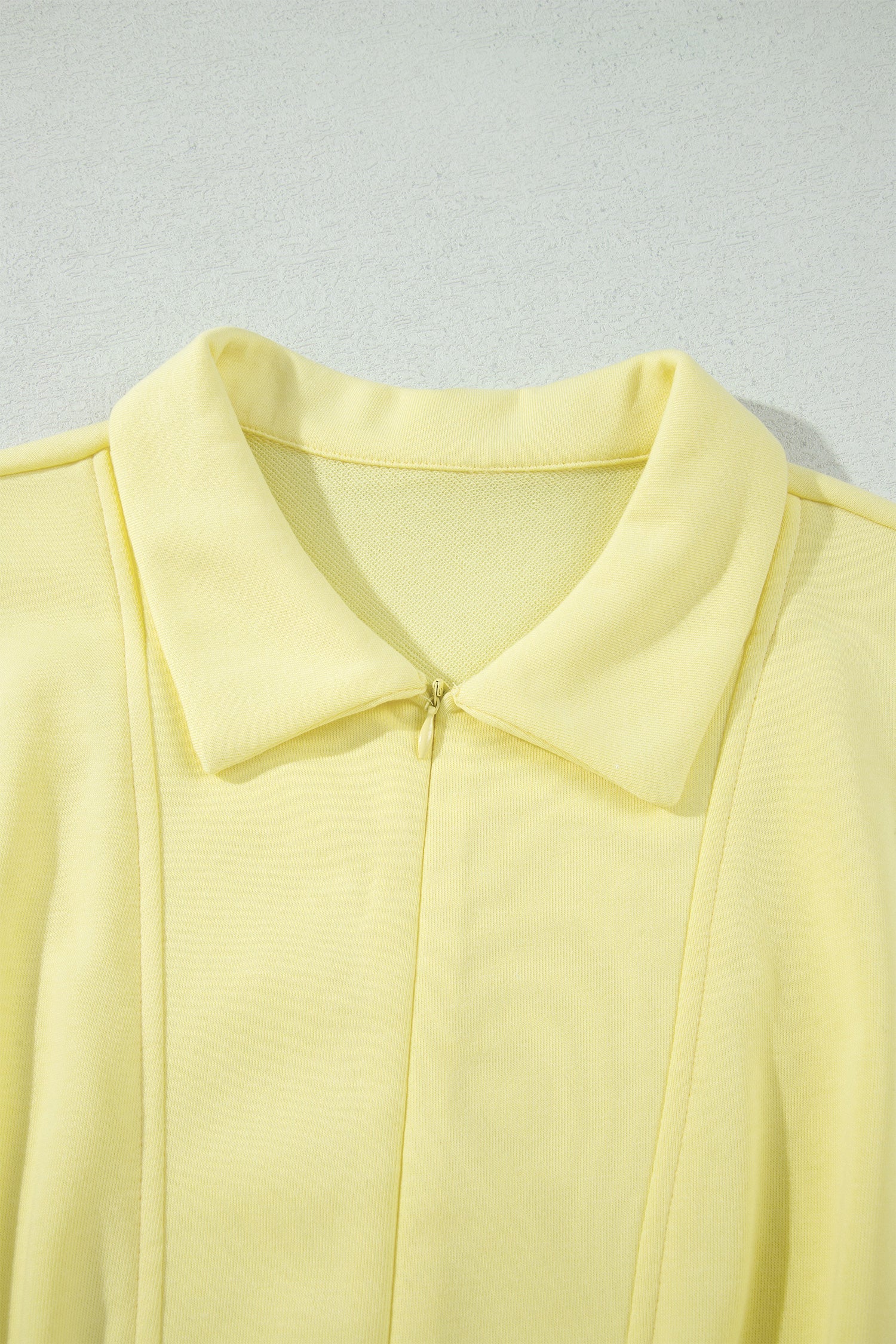 Cream Polo Half Zip Tee Elastic Waist Romper in Yellow