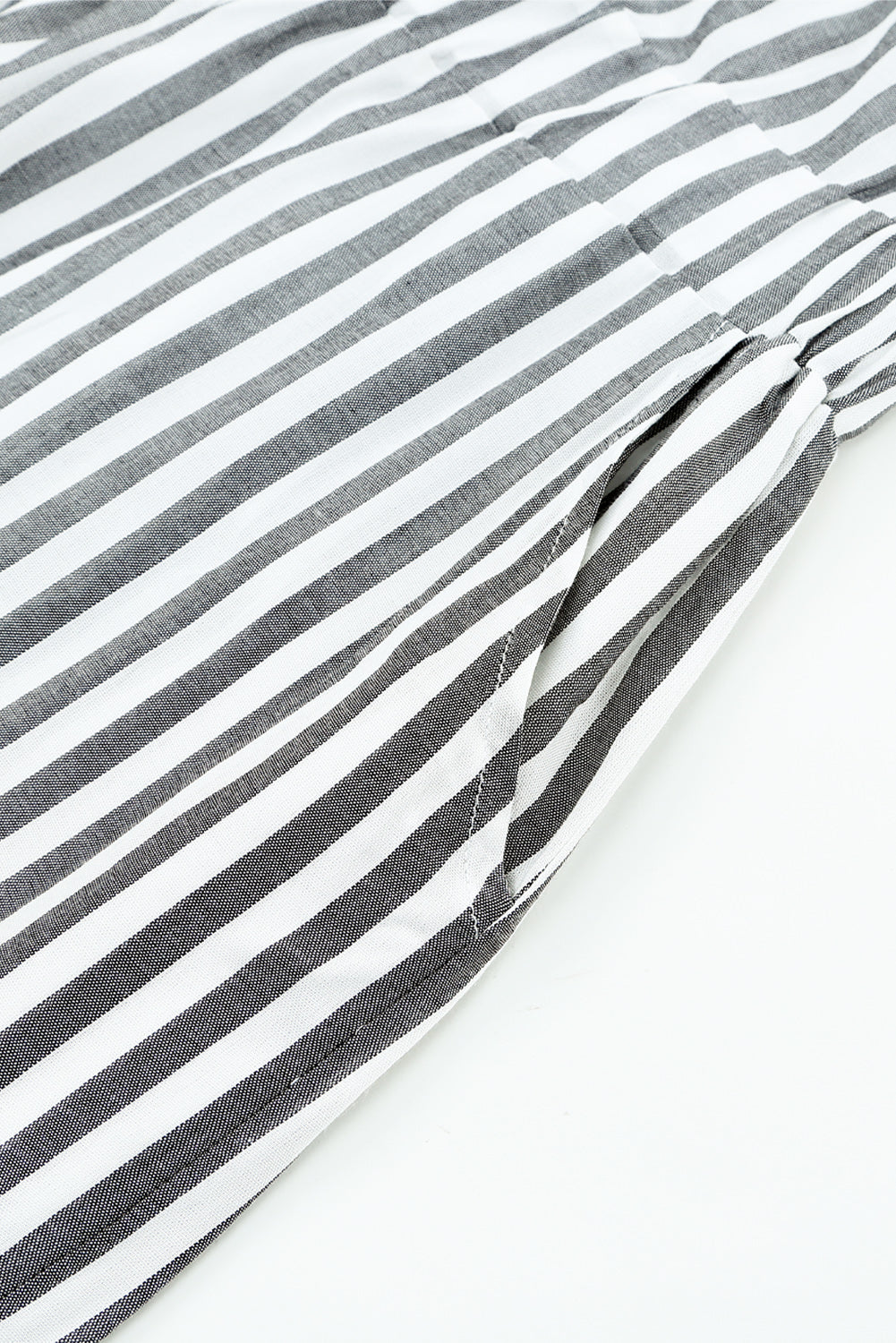 Women's Romper Featuring Kimono Sleeves Tie Front Striped