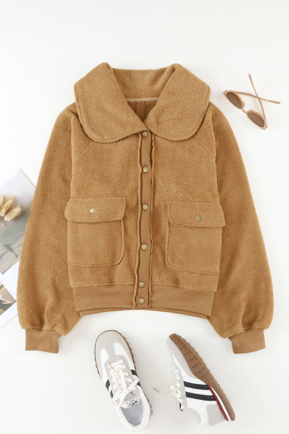 Women's Jacket with Flap Pocket Spread Fleece