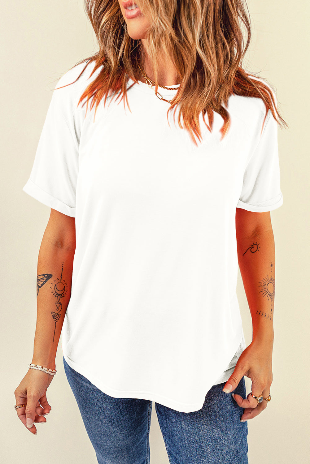 Tee for Women Everyday Plain Crew Neck