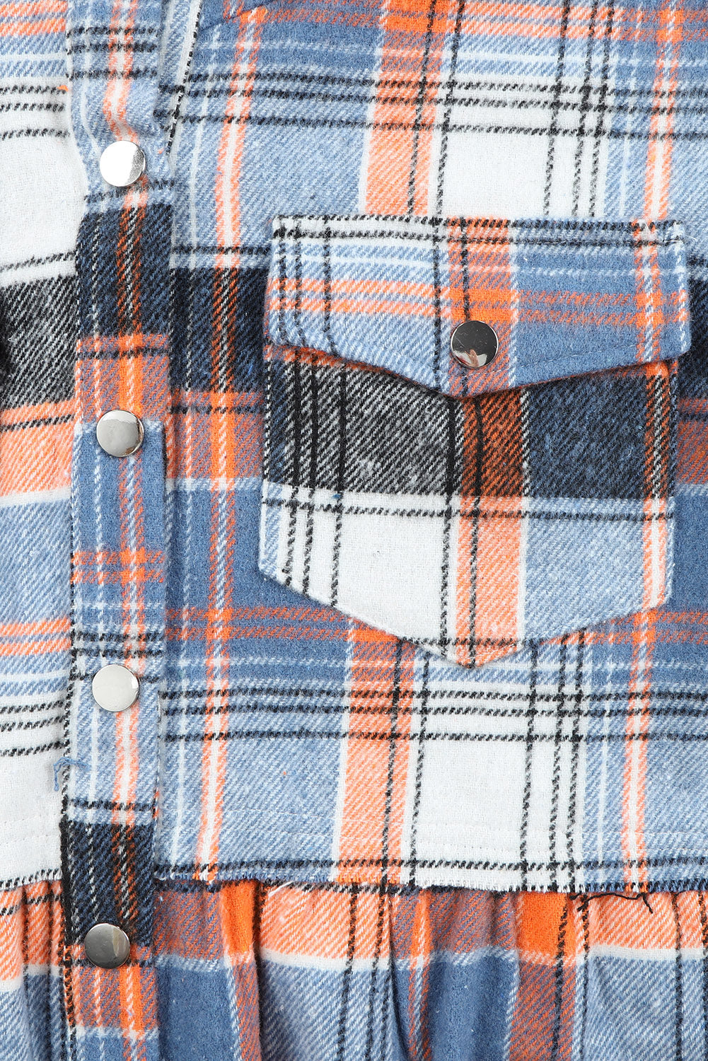 Women's Shirt Jacket Featuring Plaid Ruffle-Trimmed