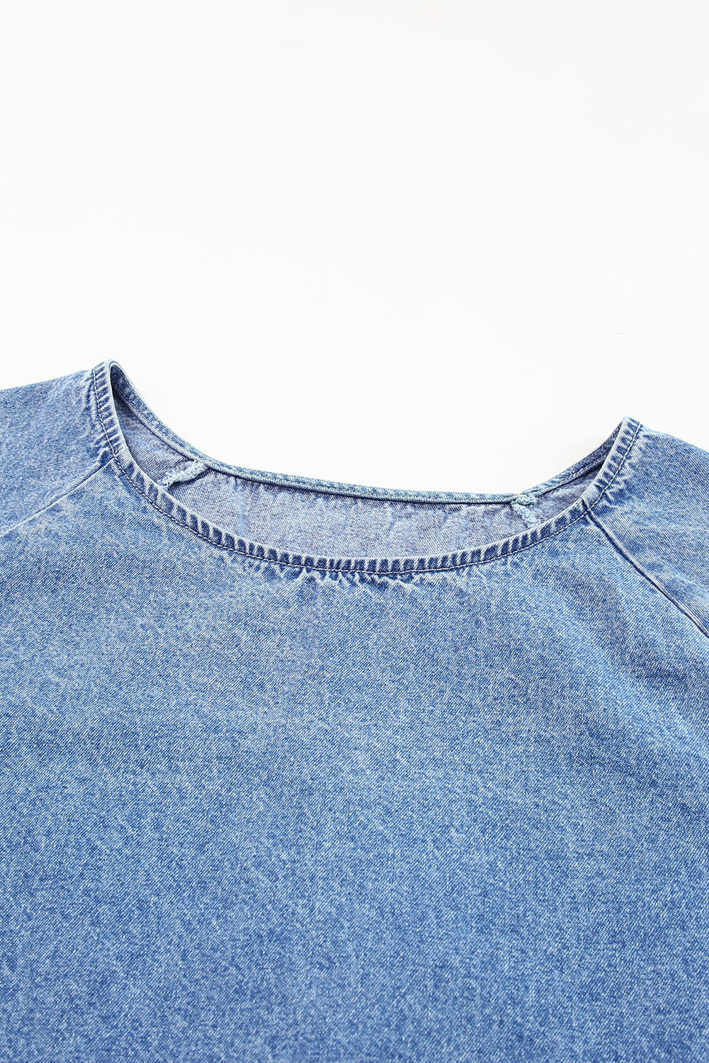 Women's Top with Raw Edge Denim