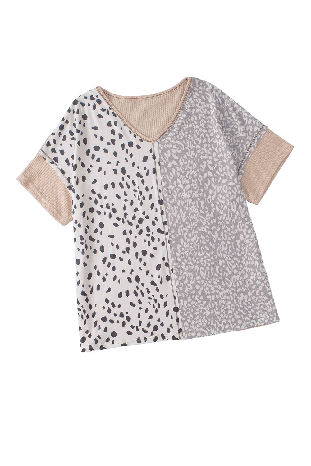 Women's Plus Size Color-Block V Neck T Shirt