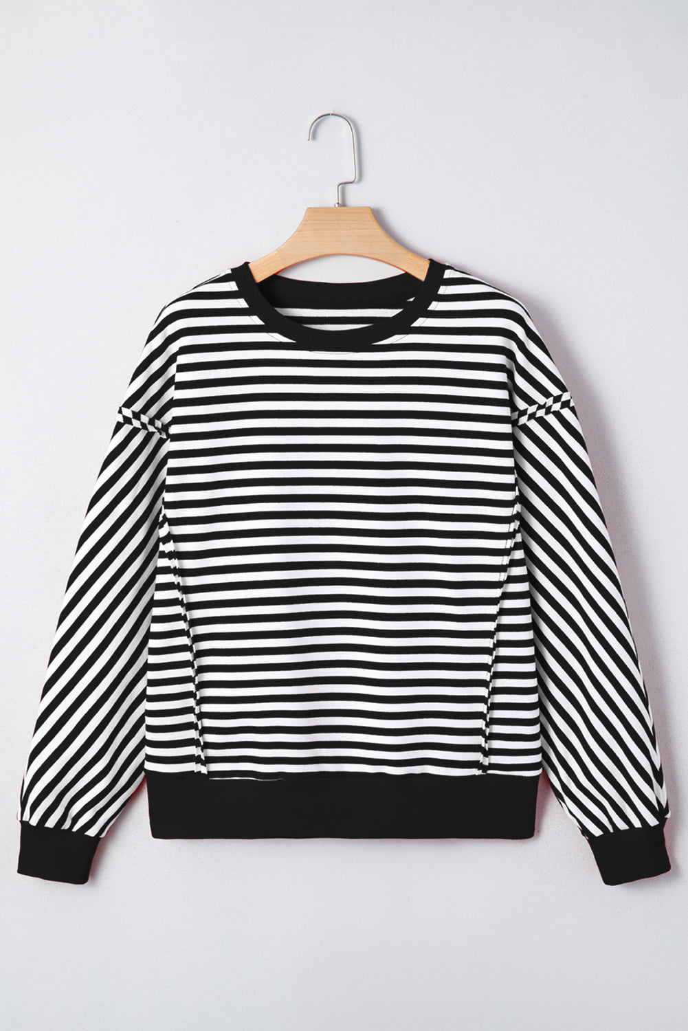 Drop-Shoulder Exposed Seam Everyday Pullover Top