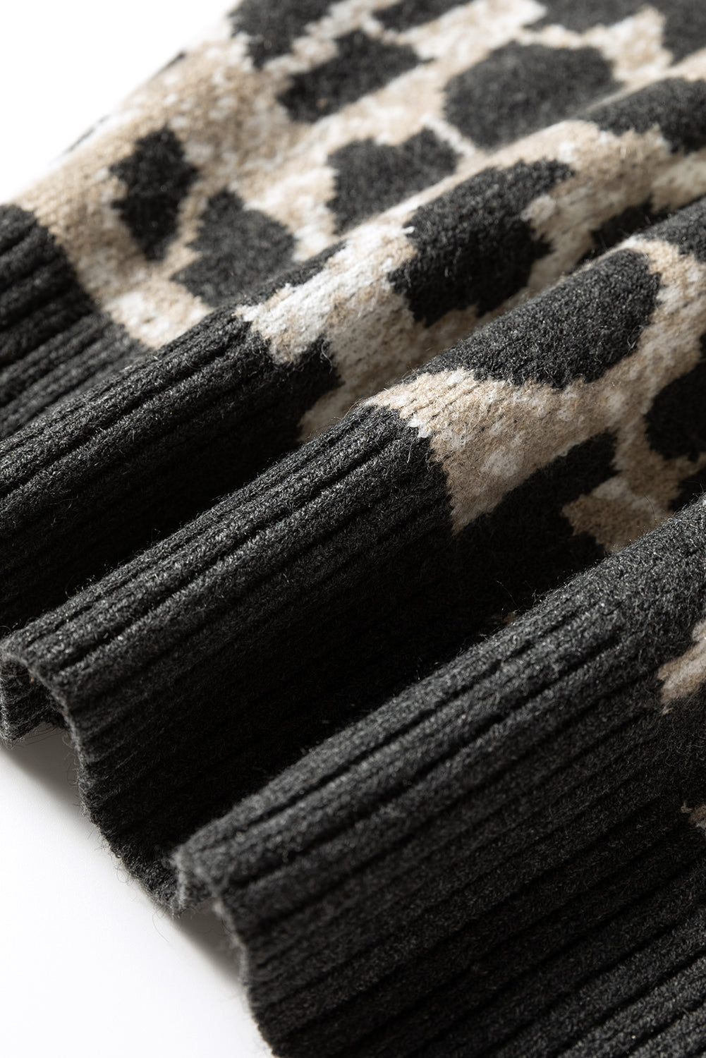 Leopard Drop-Shoulder Baggy Knit Top