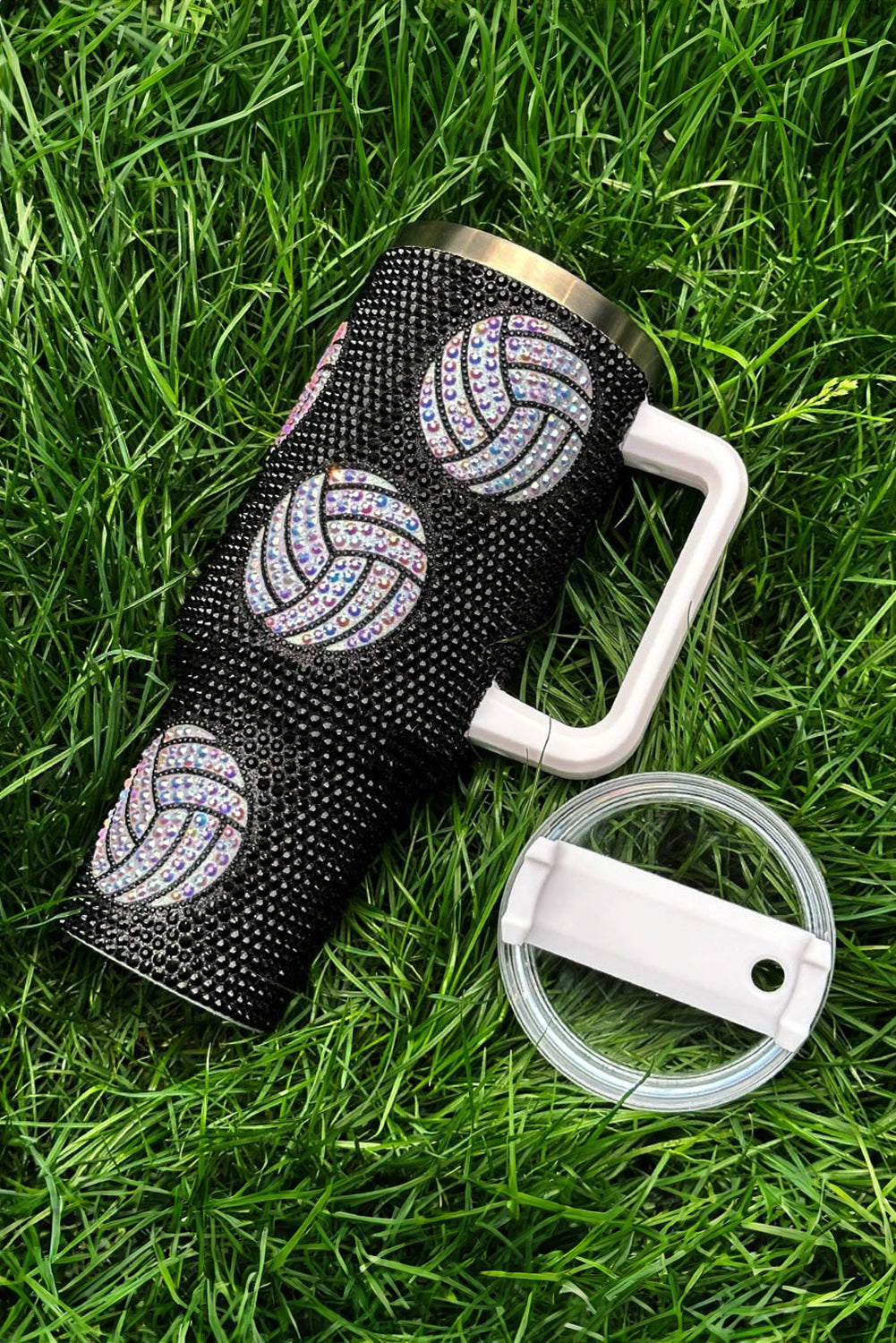 40 Volleyball Oz Rhinestone Tumbler with Handle