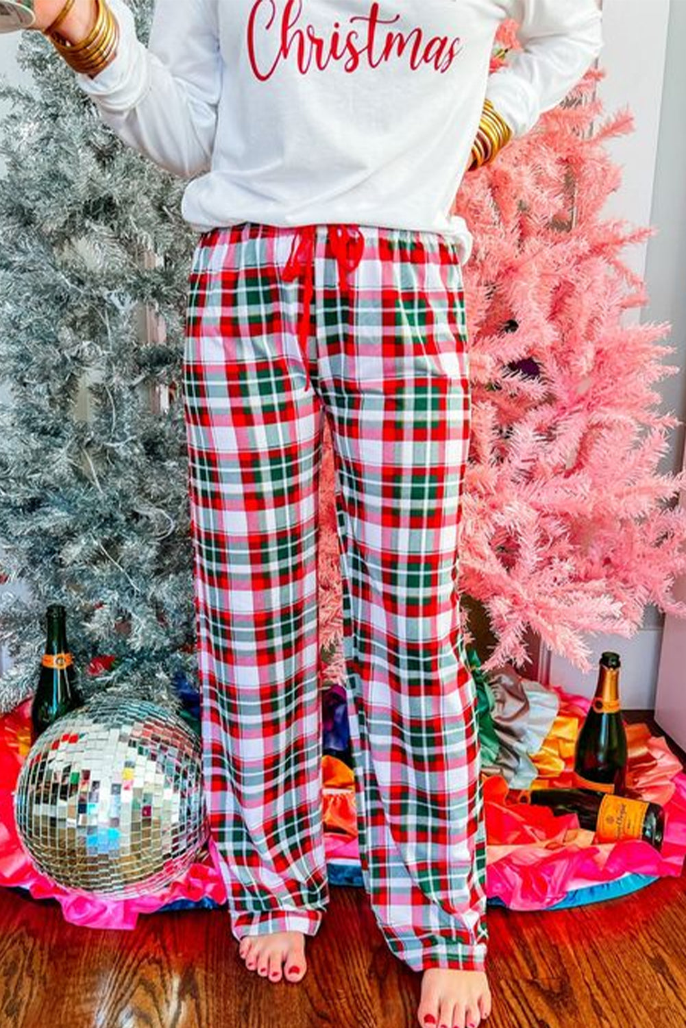Merry Print Christmas Plaid 2-Piece Lounge Set