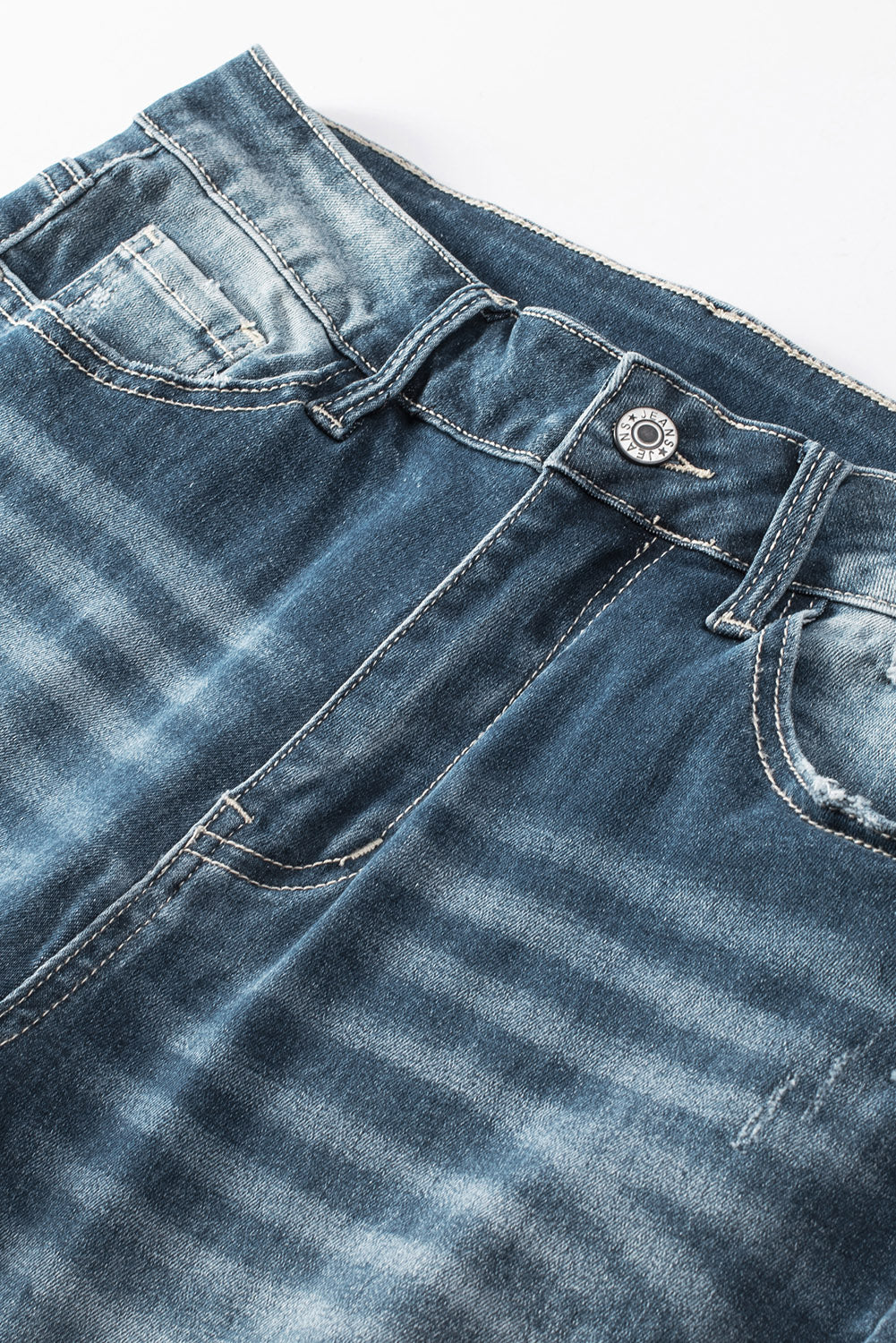 Women's Jeans Featuring Distressed Ripped Slim-Fit