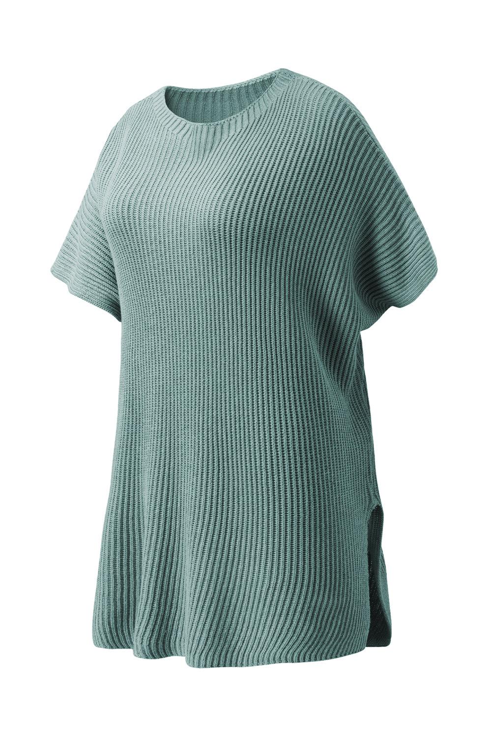 Slit Short-Sleeved Side Roomy Knit Top