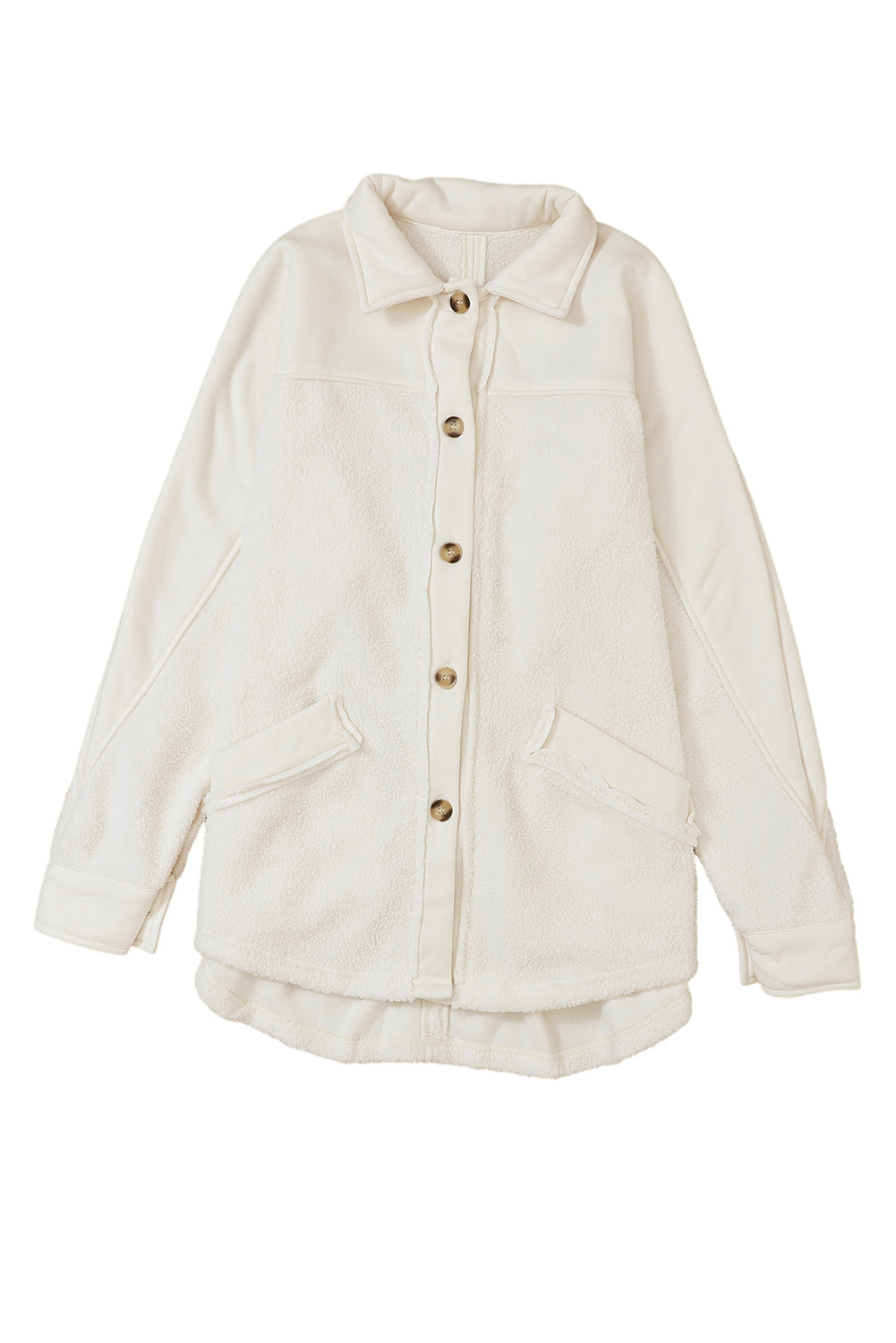 Shacket for Women Button-Front Raw-Edge