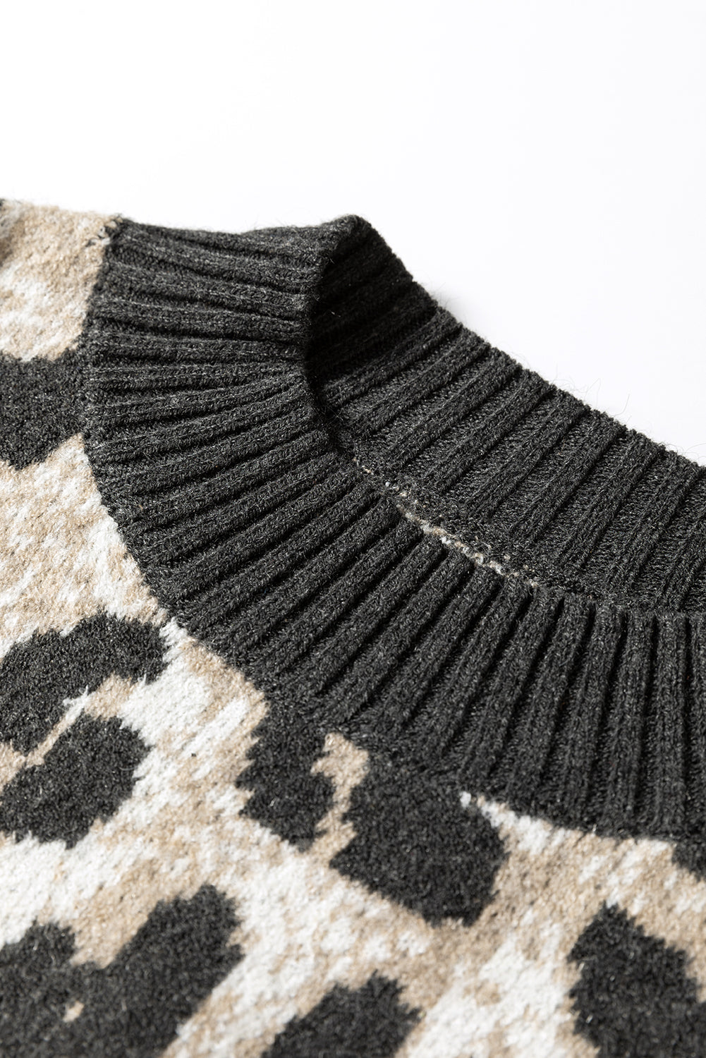 Leopard Drop-Shoulder Baggy Knit Top