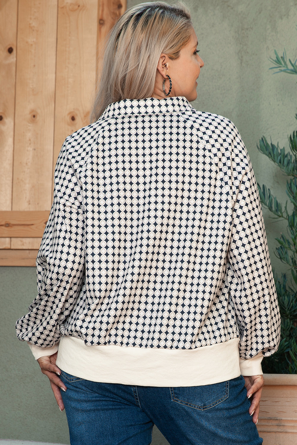 Women's Two Tone Plus Size Pullover Sweatshirt