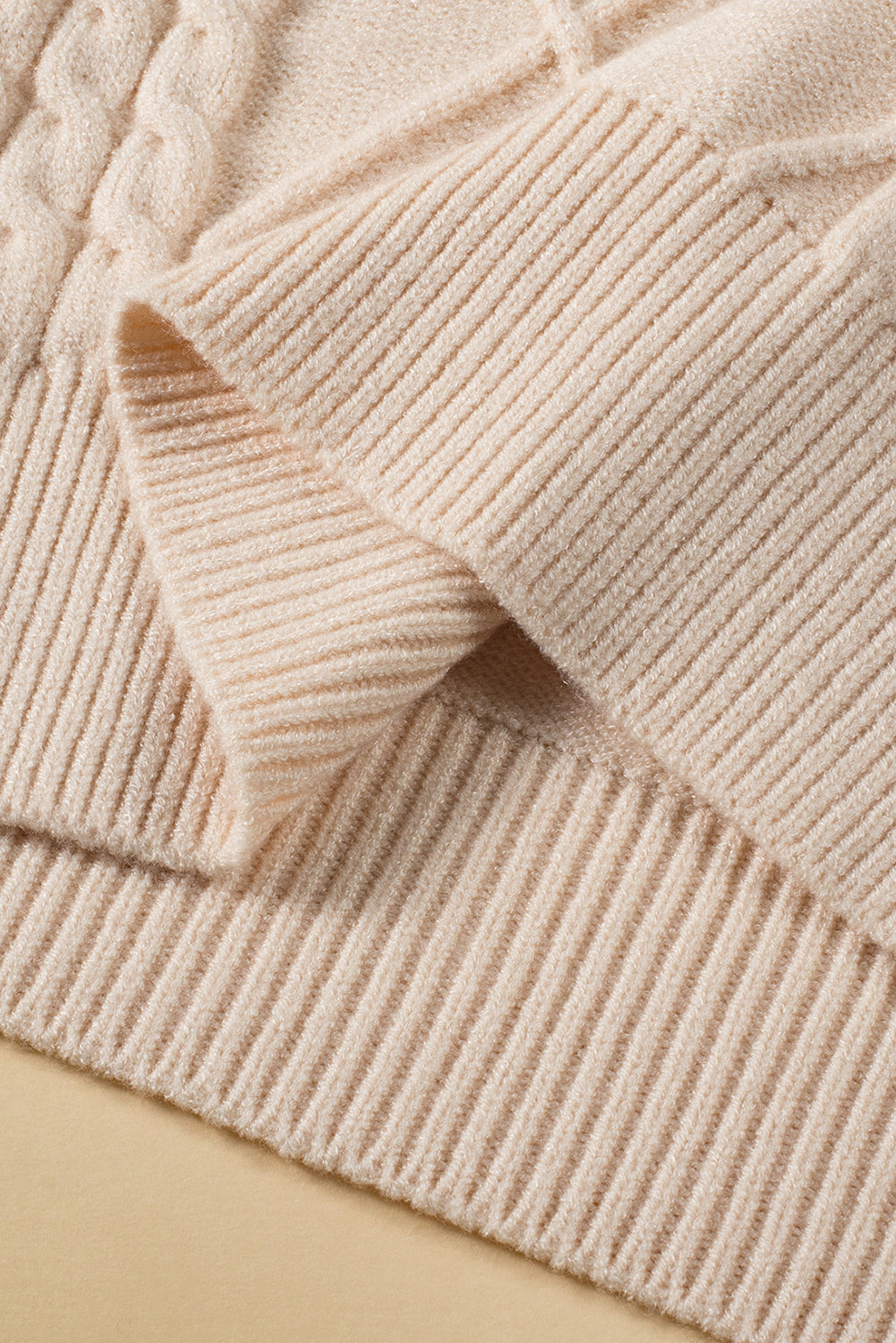 Sweater for Women Mock Neck Plus Cable Knitted