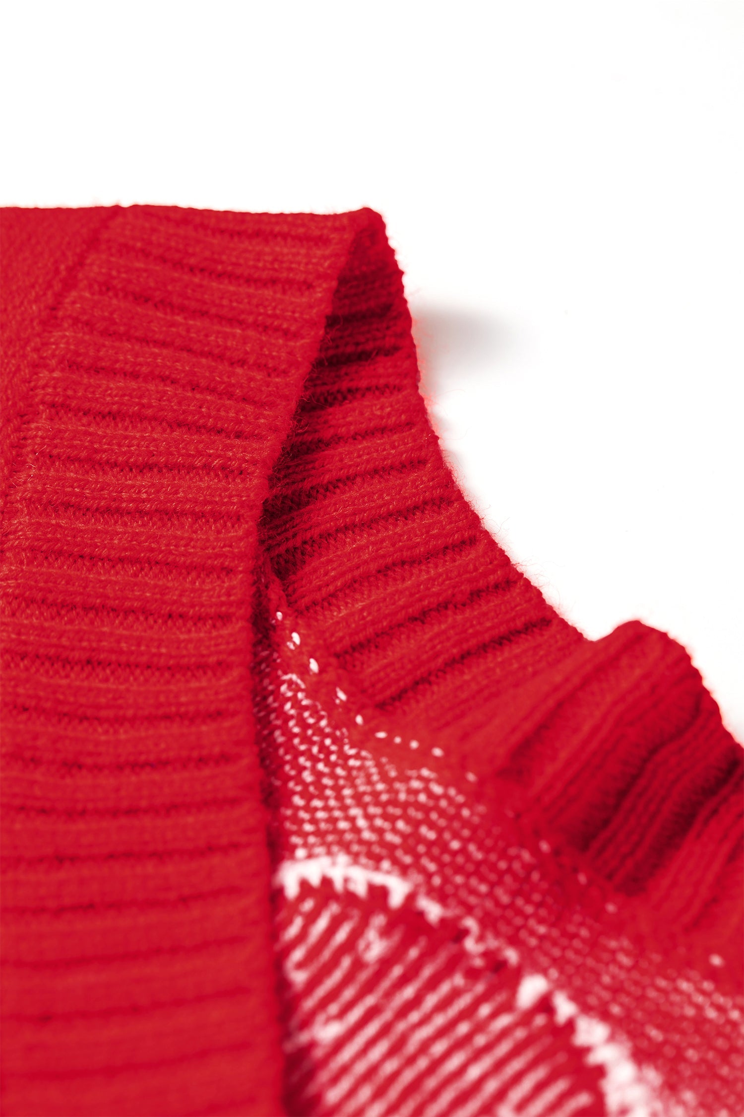 Front Polka-Dot Button Roomy V-Neck Cardigan in Red