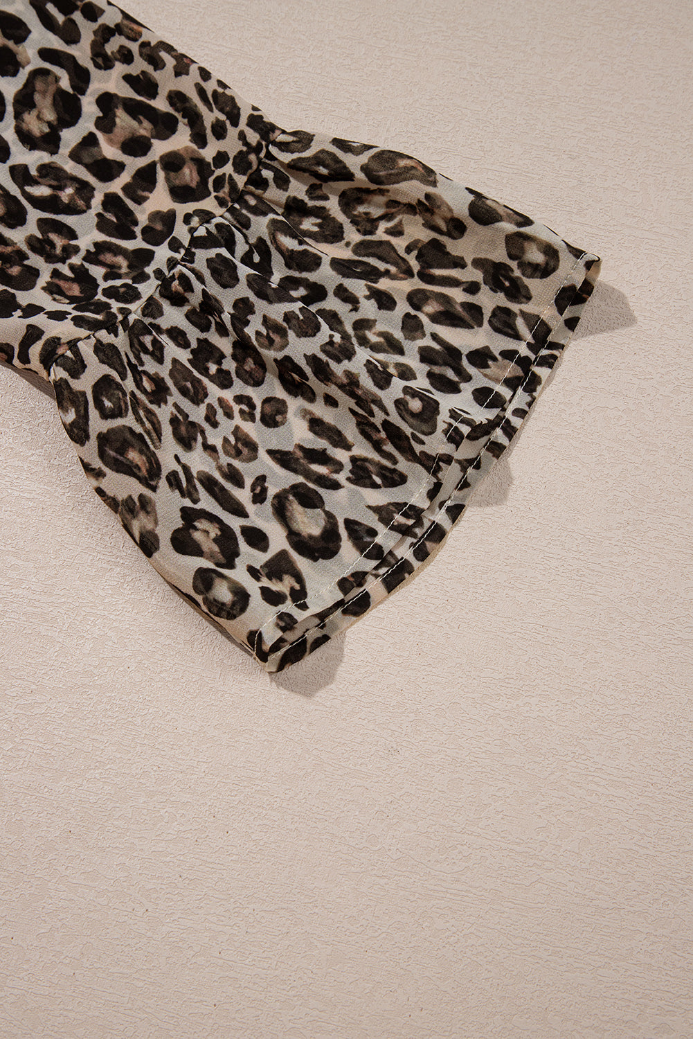 Leopard 3/4 Sleeve V-Neck Swing Dress