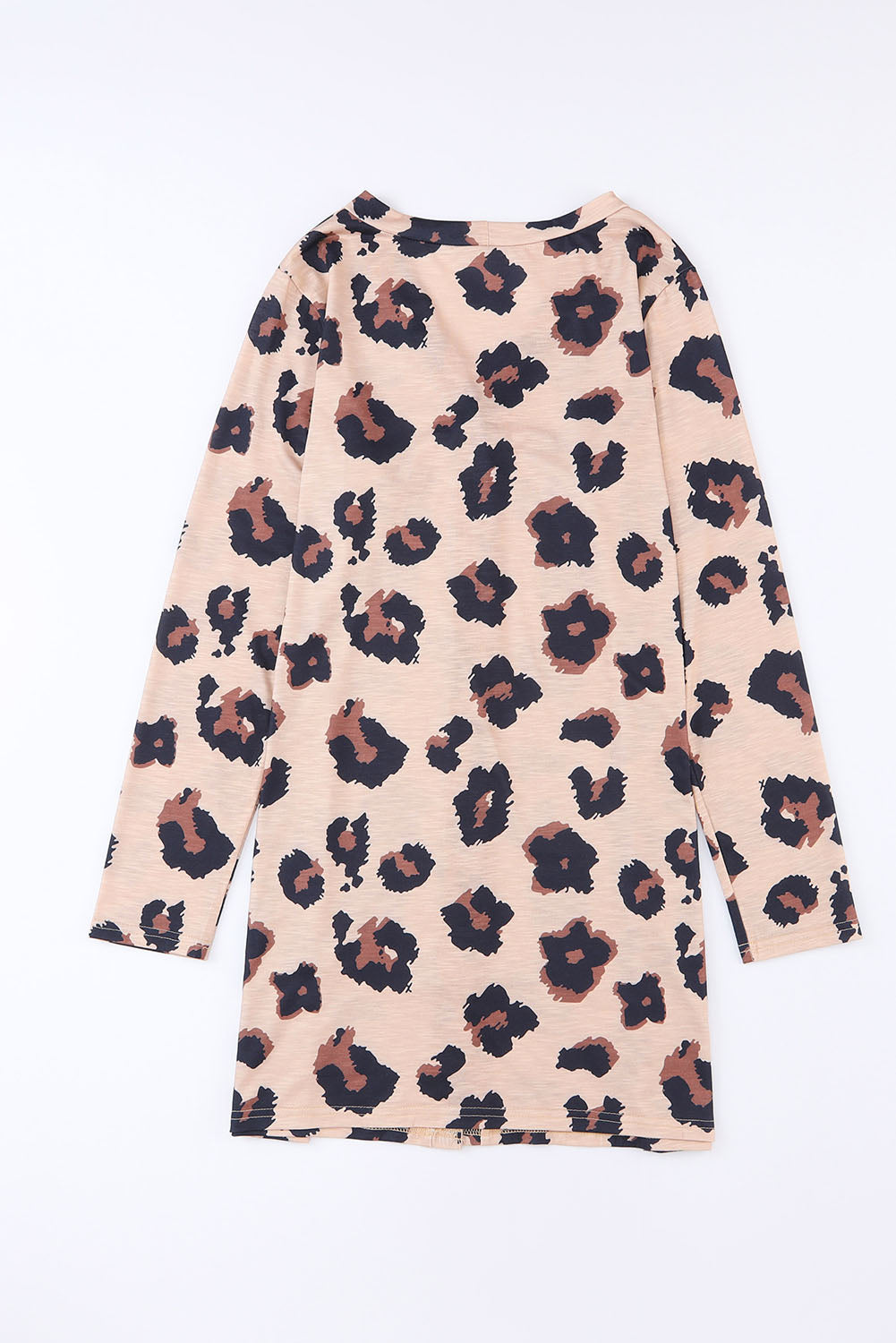 Women's Cardigan with Open Front Leopard-Print Printed