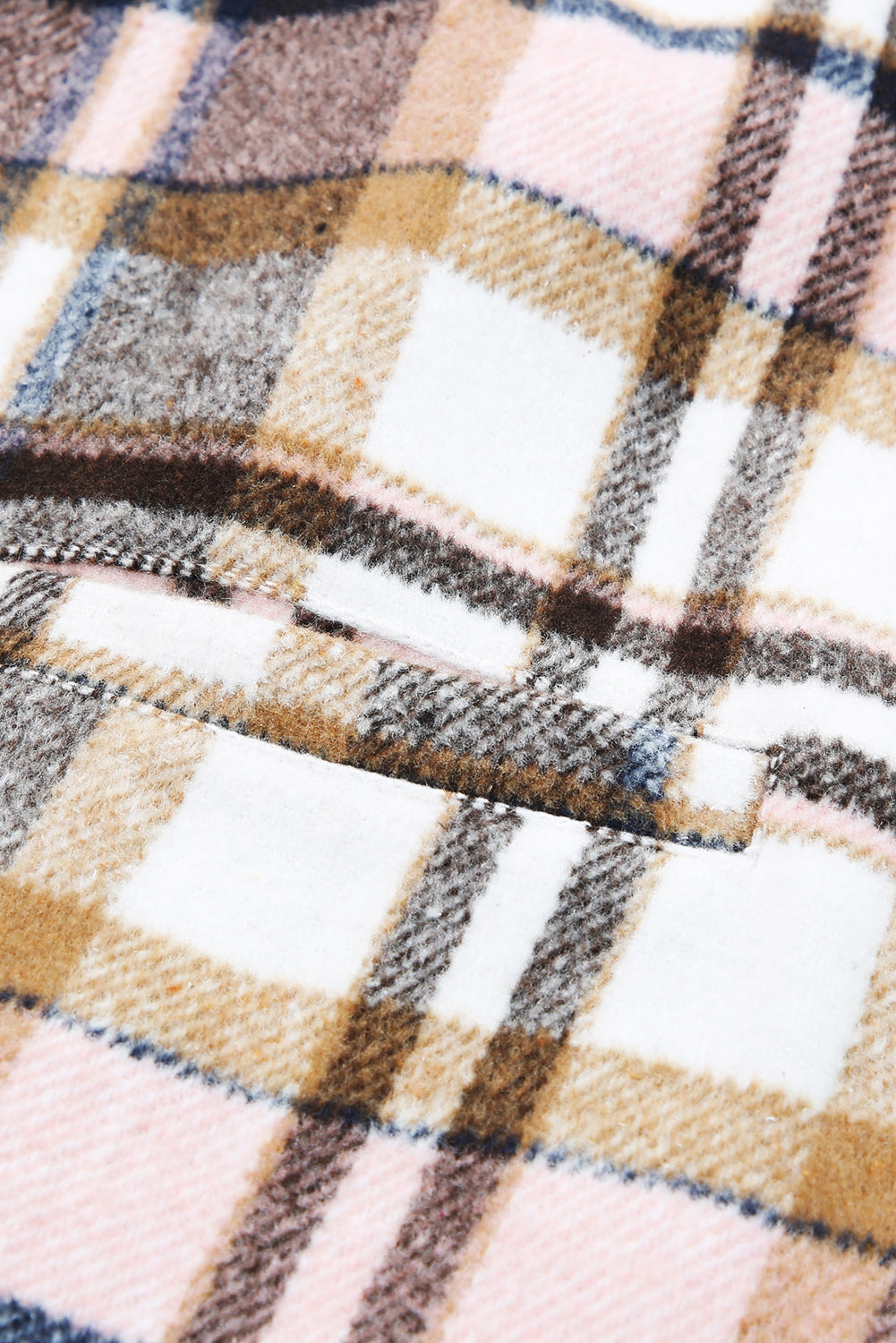 Women's Plaid Button Up Lapel Jacket